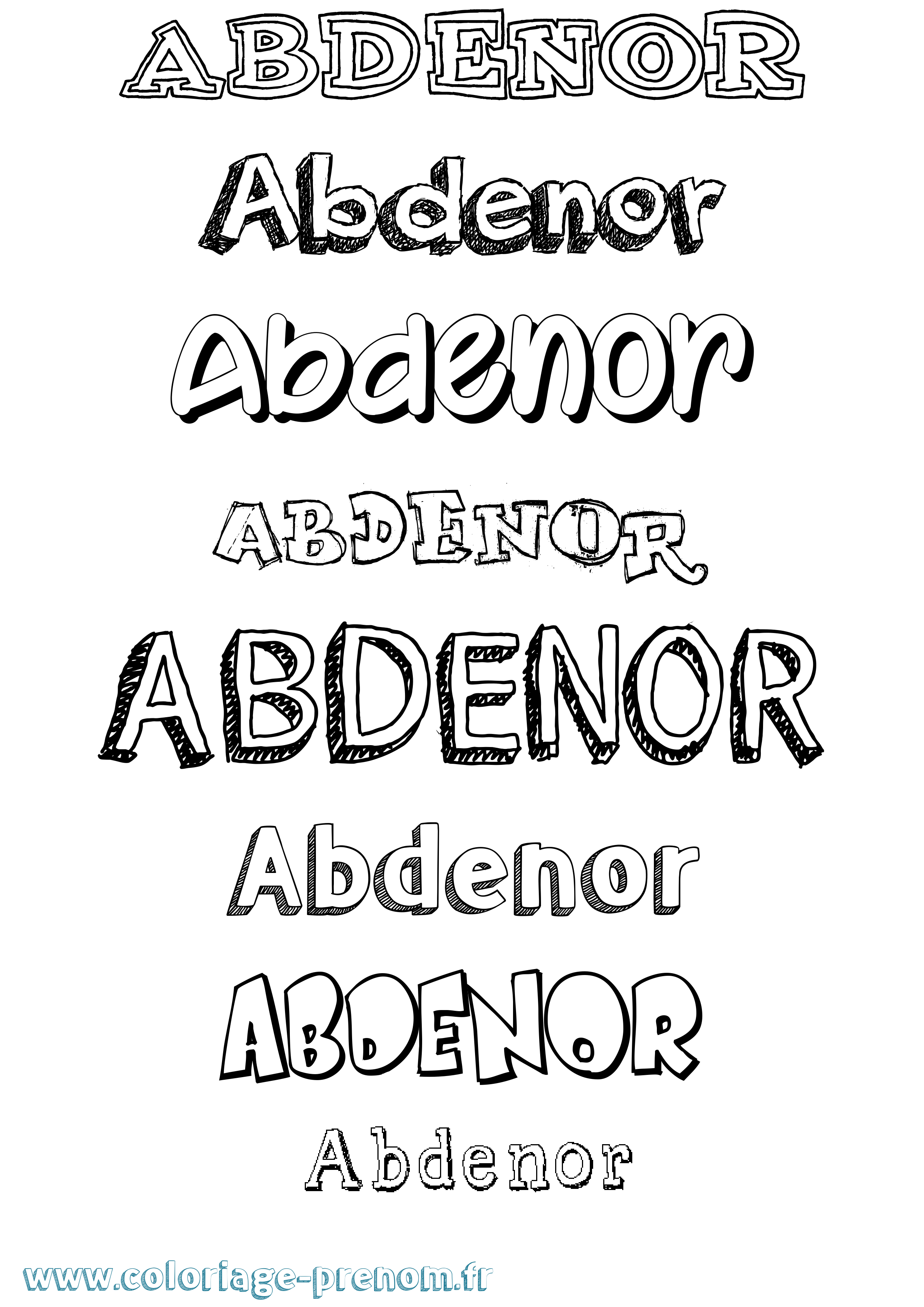 Coloriage Abdenor Dessiné Coloriage prénom Abdenor Dessiné
