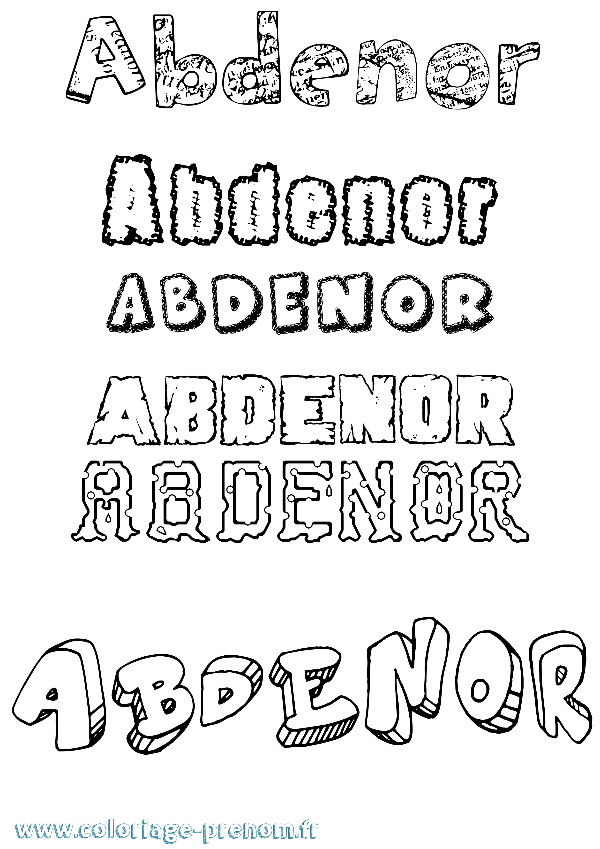 Coloriage Abdenor Destructuré Coloriage prénom Abdenor Destructuré