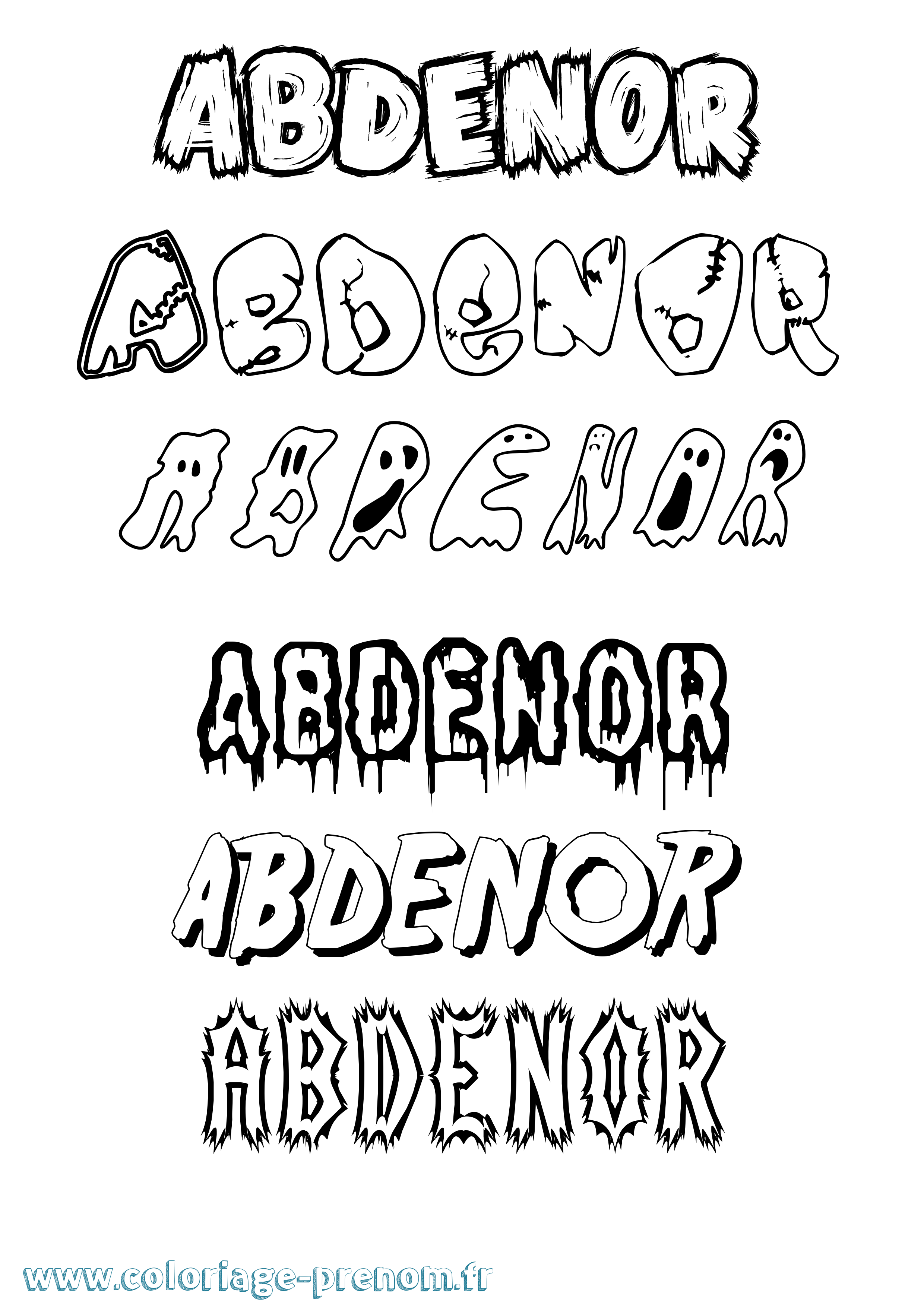 Coloriage Abdenor Frisson Coloriage prénom Abdenor Frisson