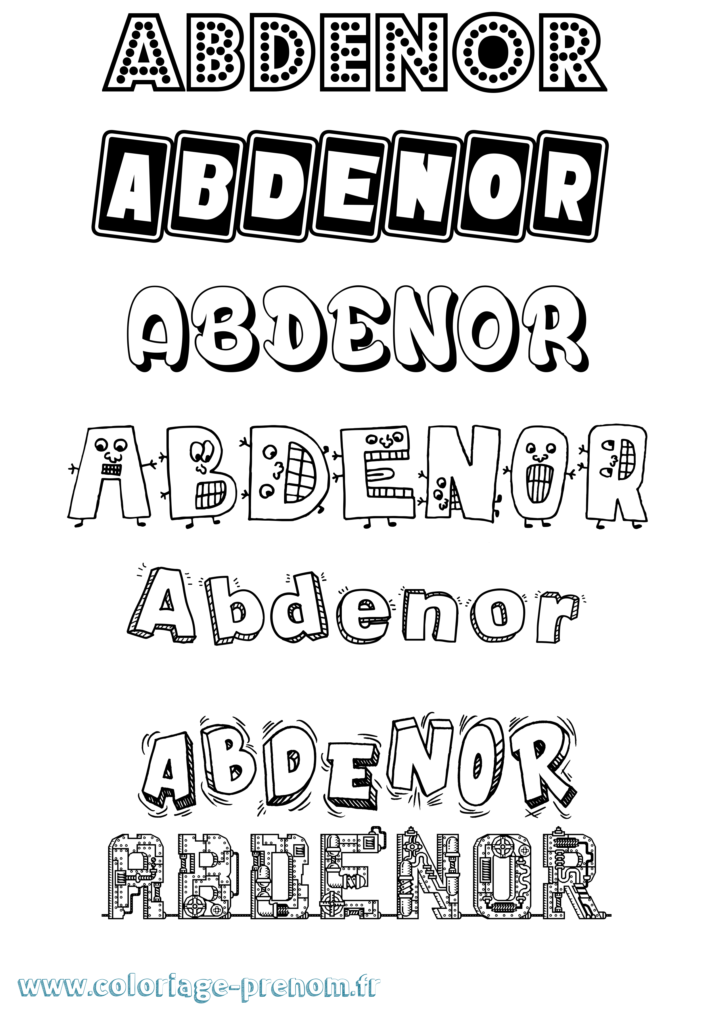 Coloriage Abdenor Fun Coloriage prénom Abdenor Fun