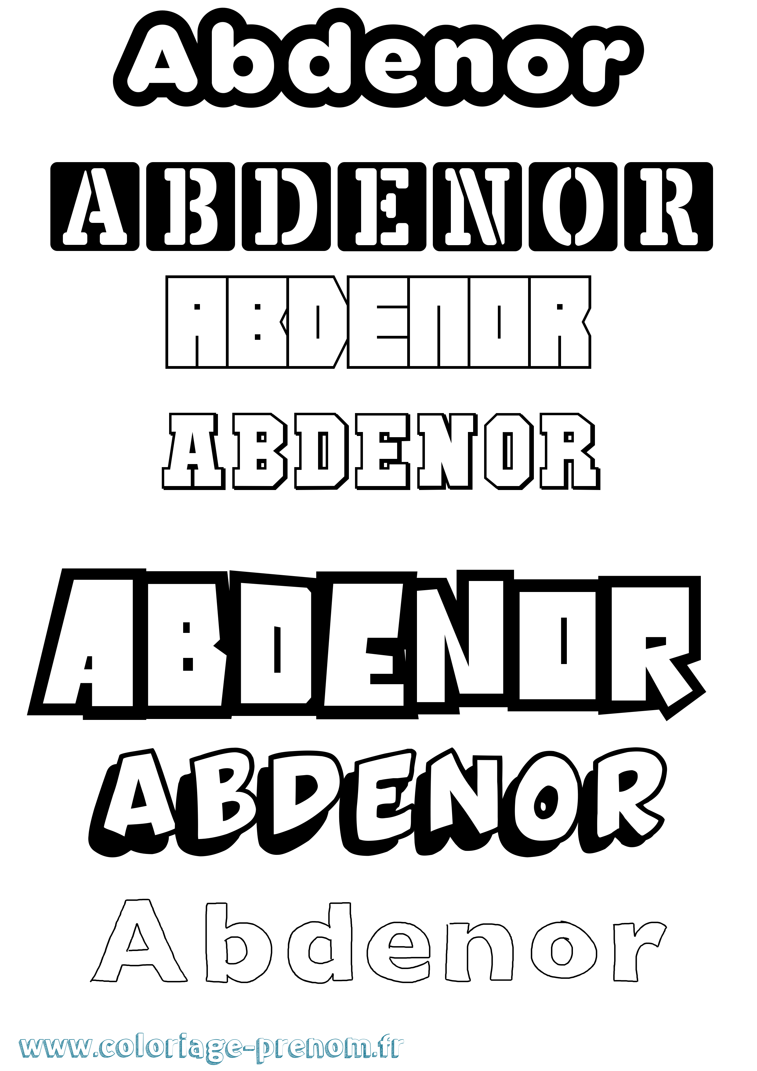 Coloriage Abdenor Simple Coloriage prénom Abdenor Simple