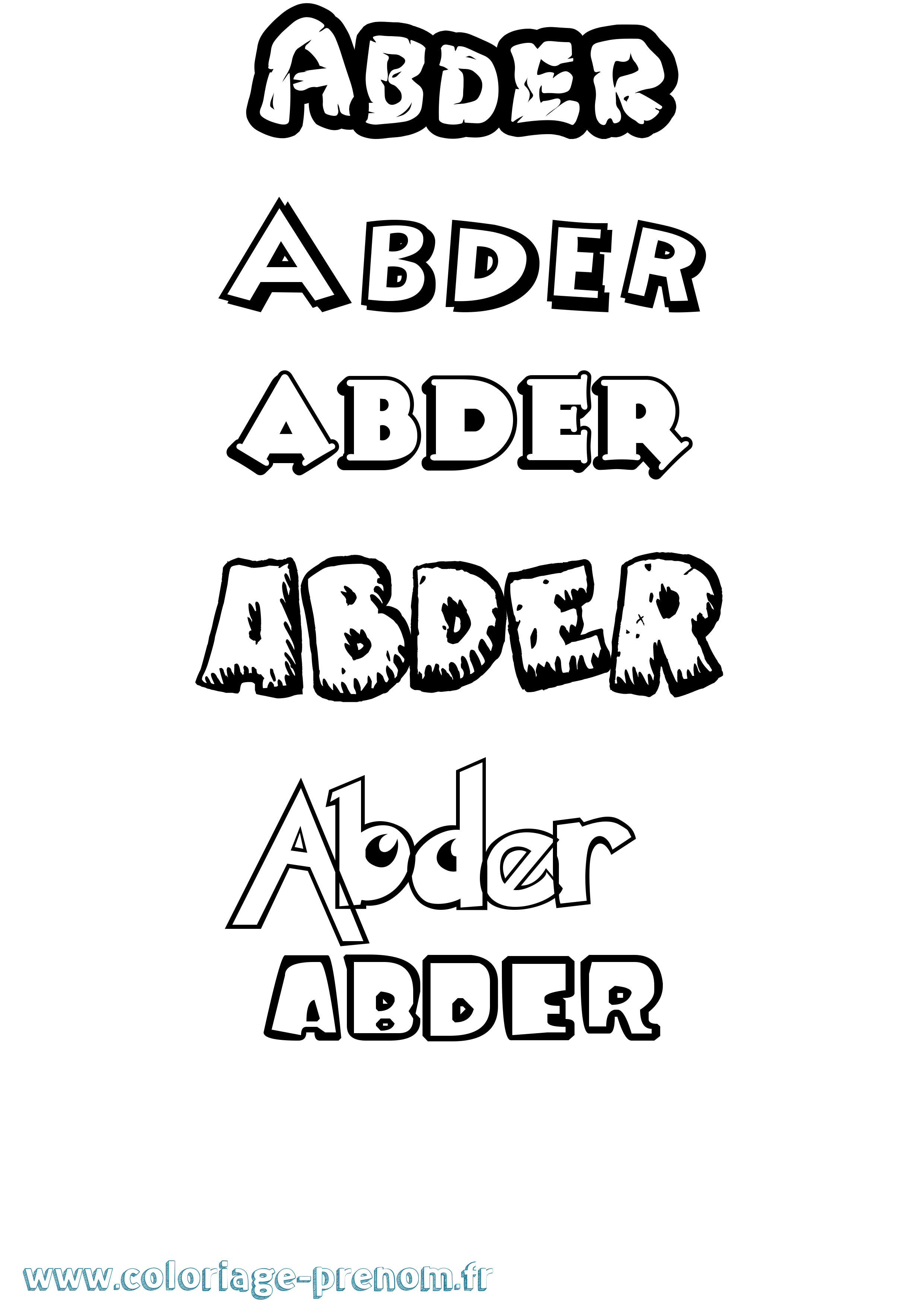 Coloriage prénom Abder Dessin Animé
