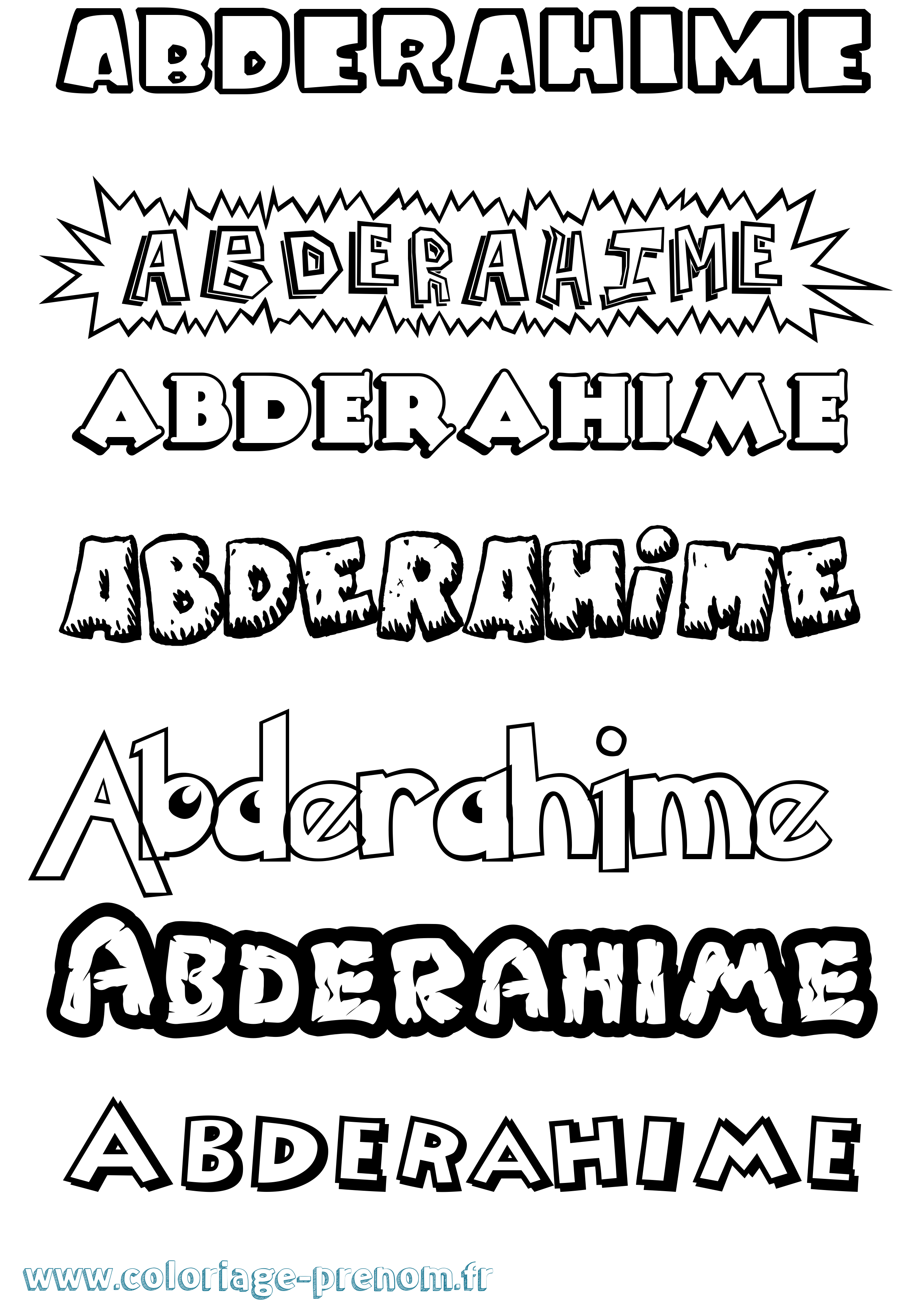 Coloriage prénom Abderahime Dessin Animé