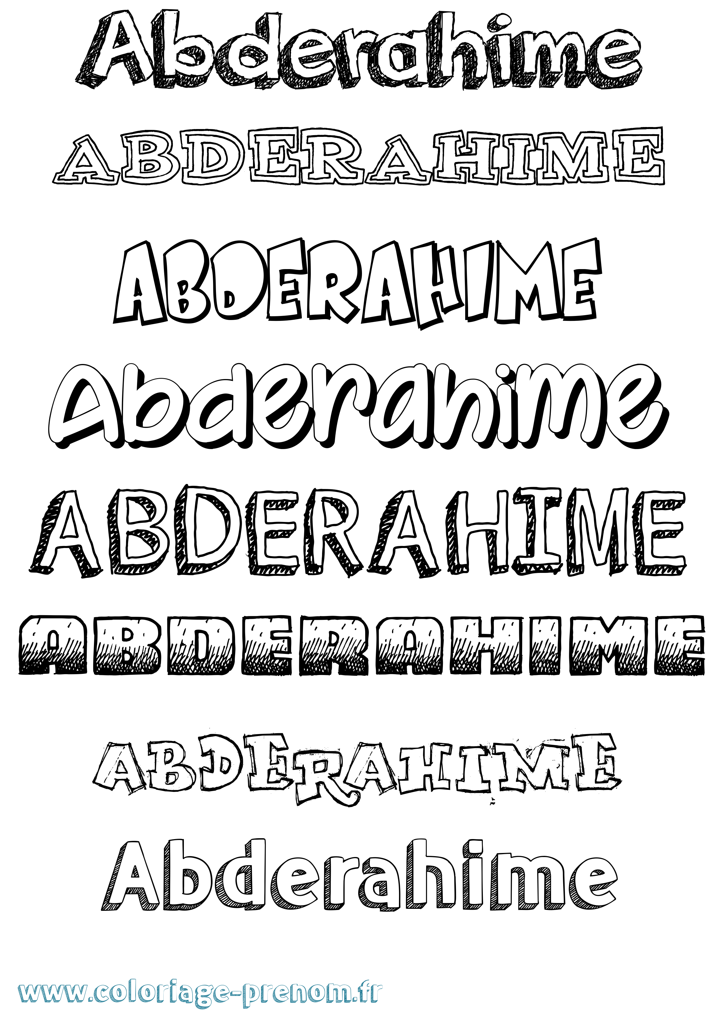 Coloriage prénom Abderahime Dessiné