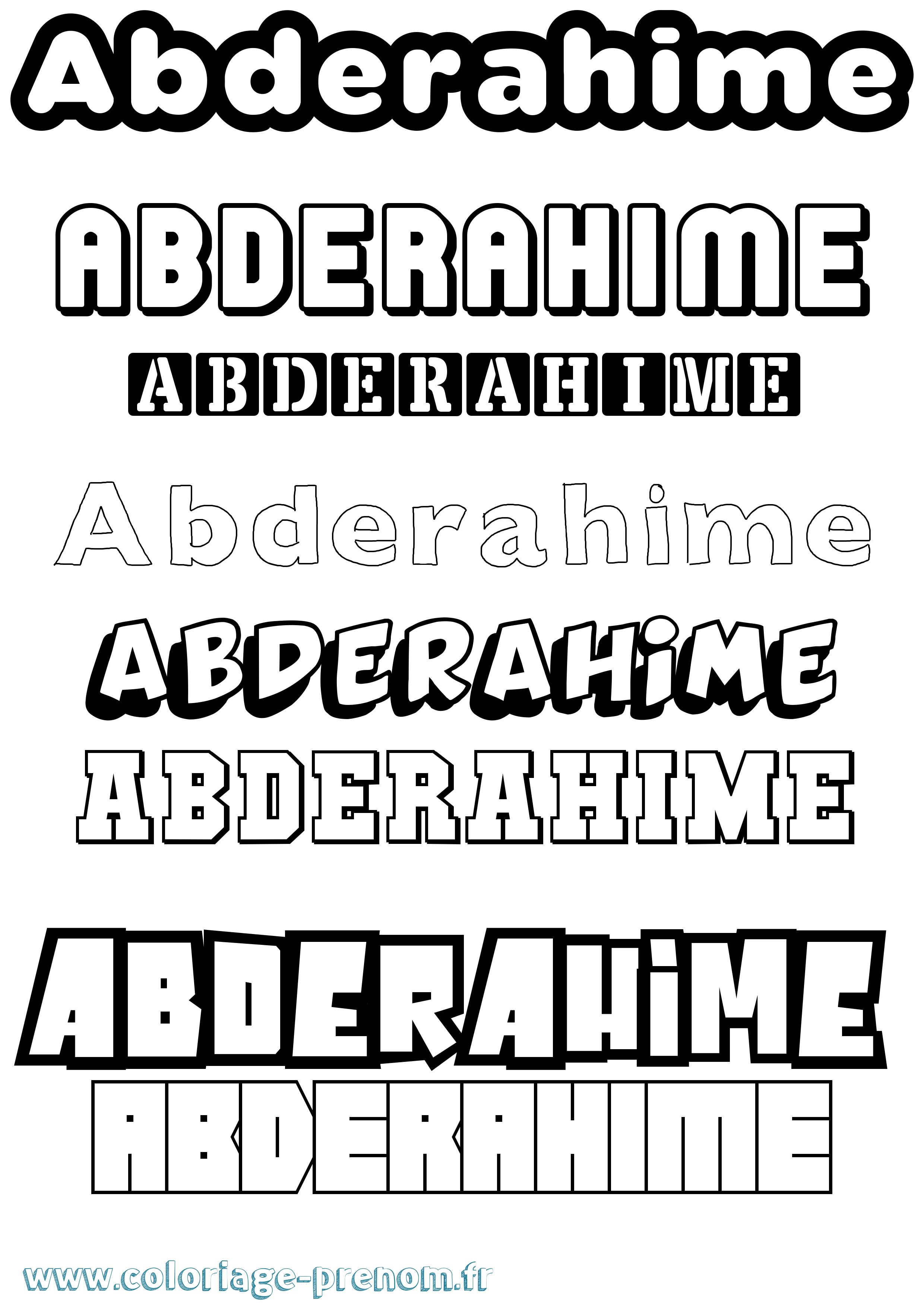 Coloriage prénom Abderahime Simple