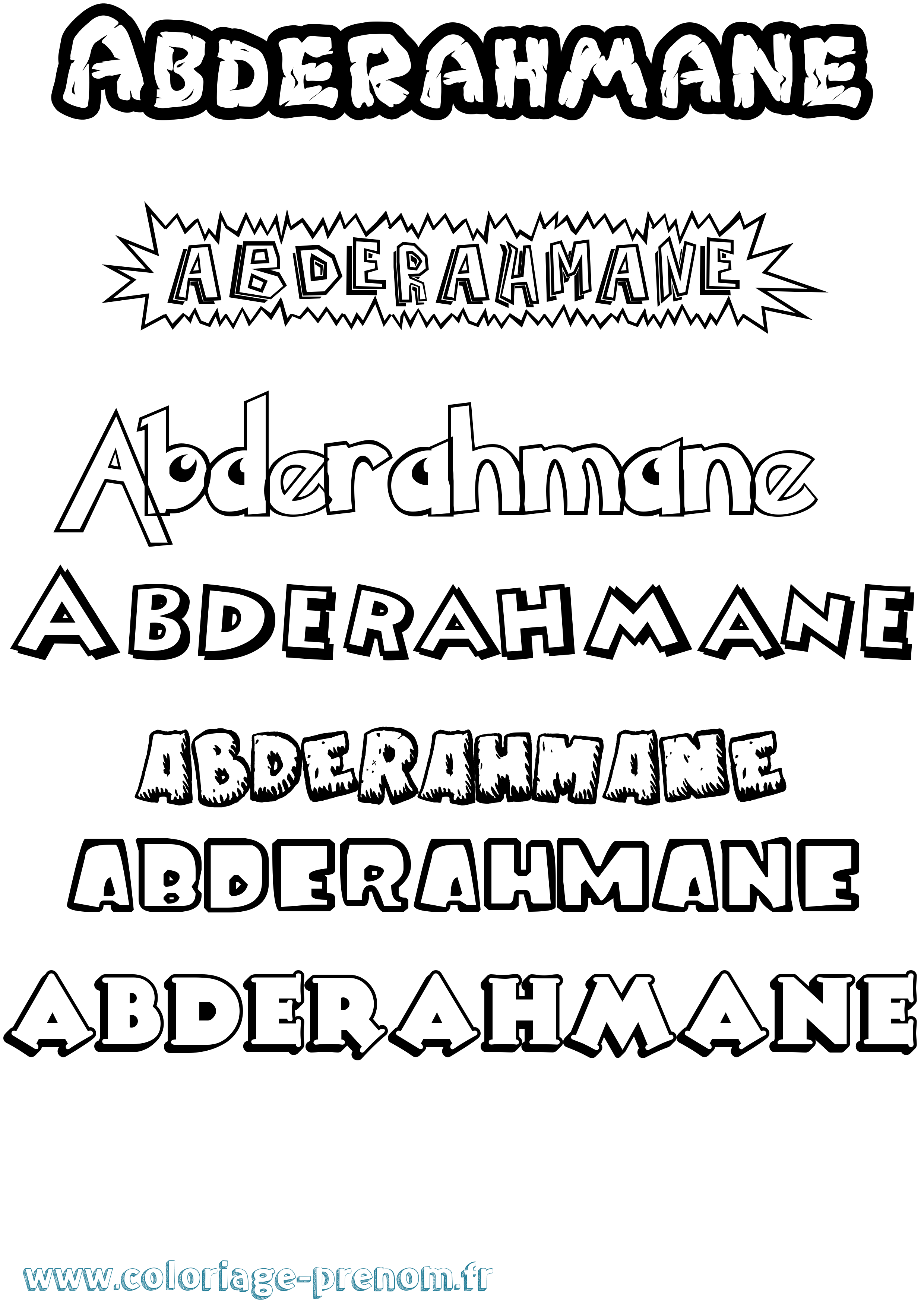 Coloriage prénom Abderahmane Dessin Animé