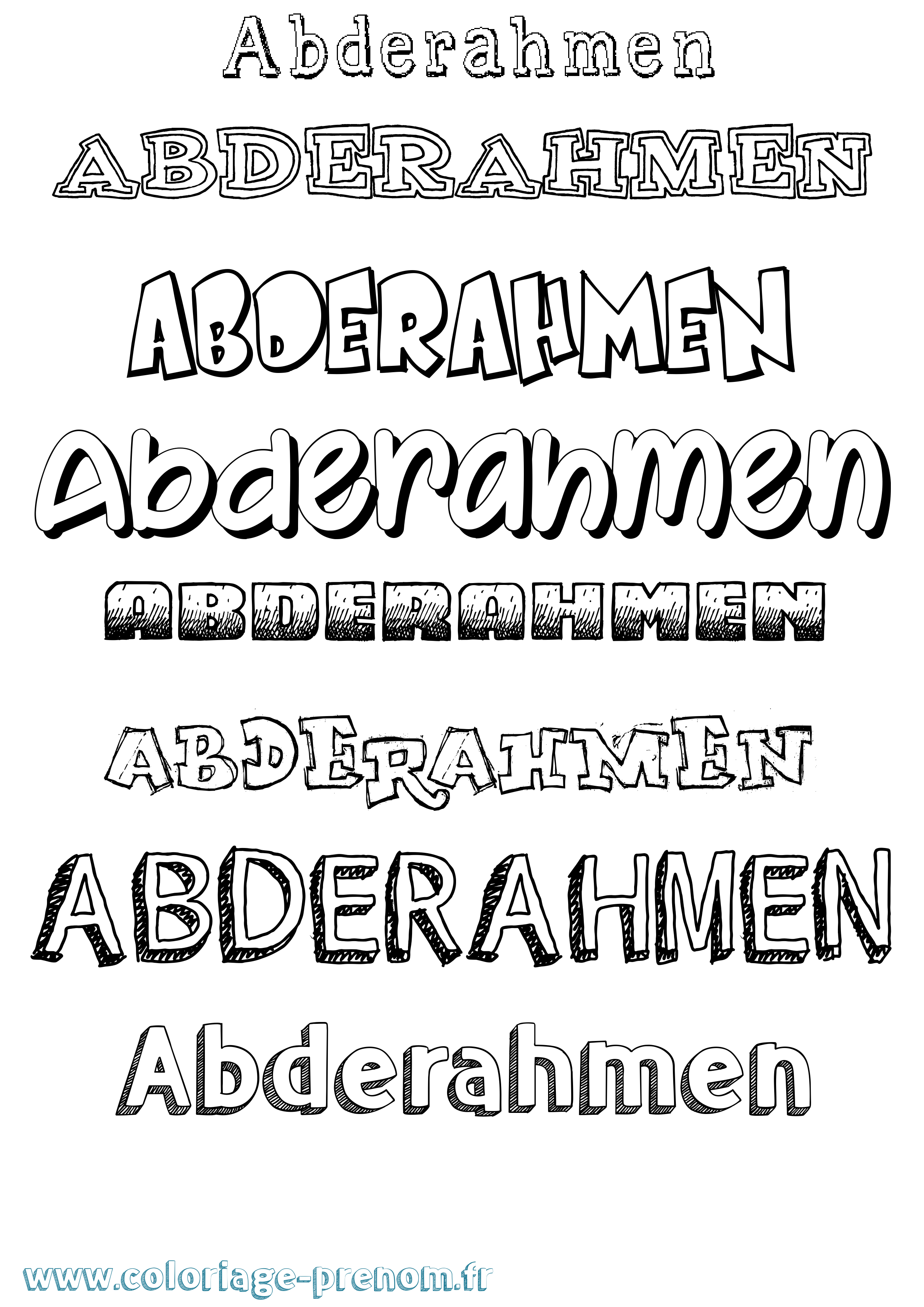 Coloriage prénom Abderahmen Dessiné