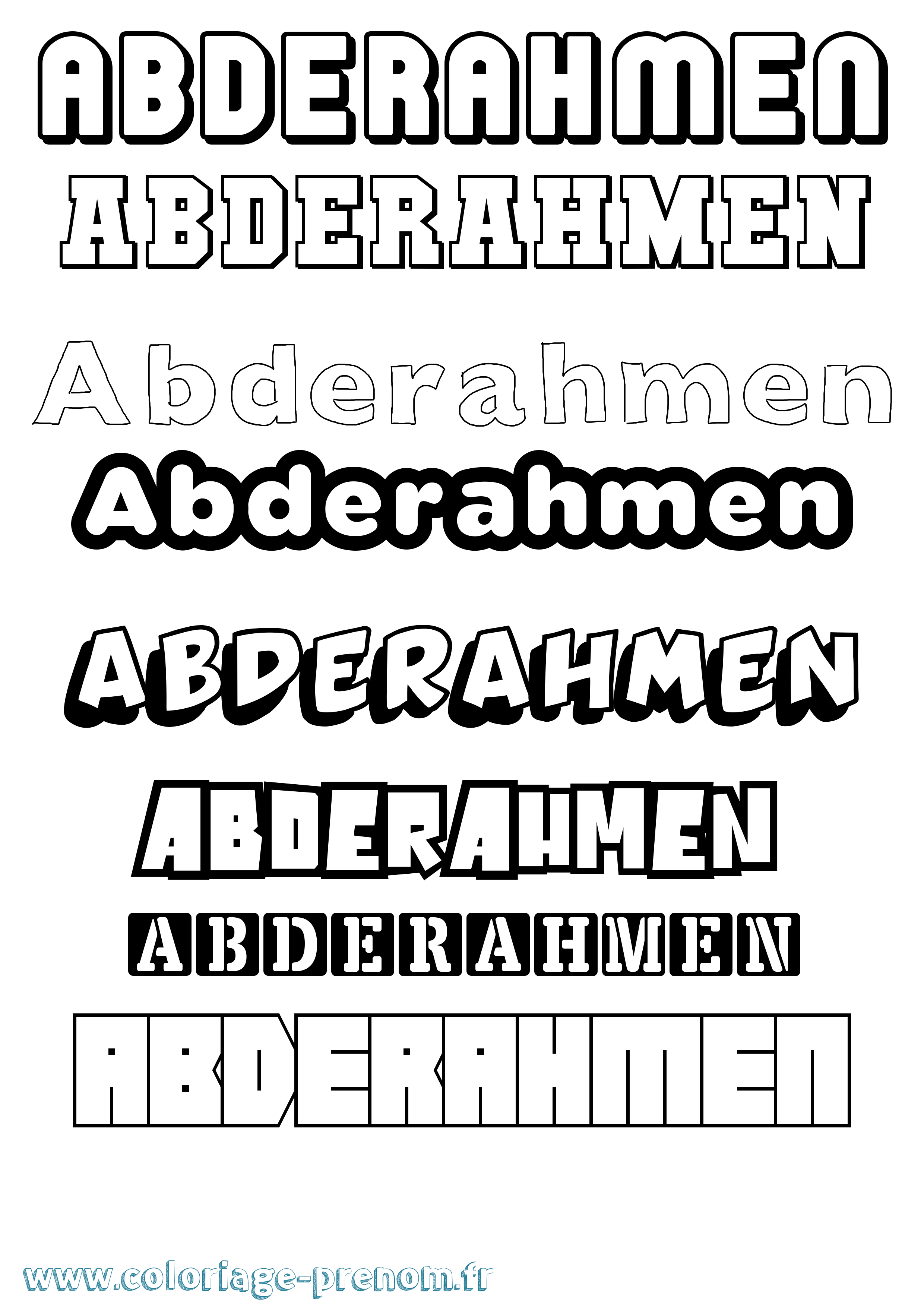 Coloriage prénom Abderahmen Simple
