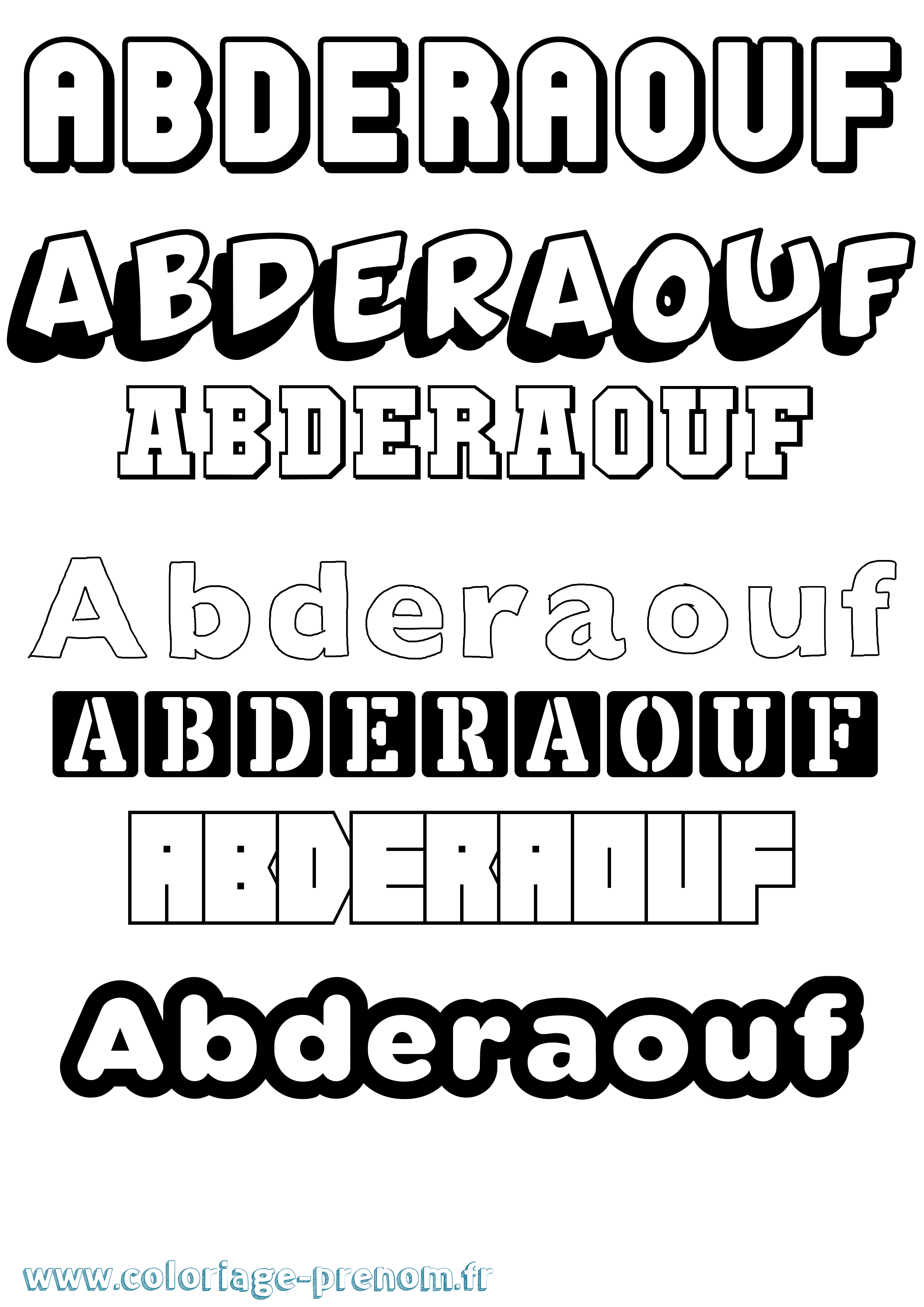 Coloriage Abderaouf Simple Coloriage prénom Abderaouf Simple