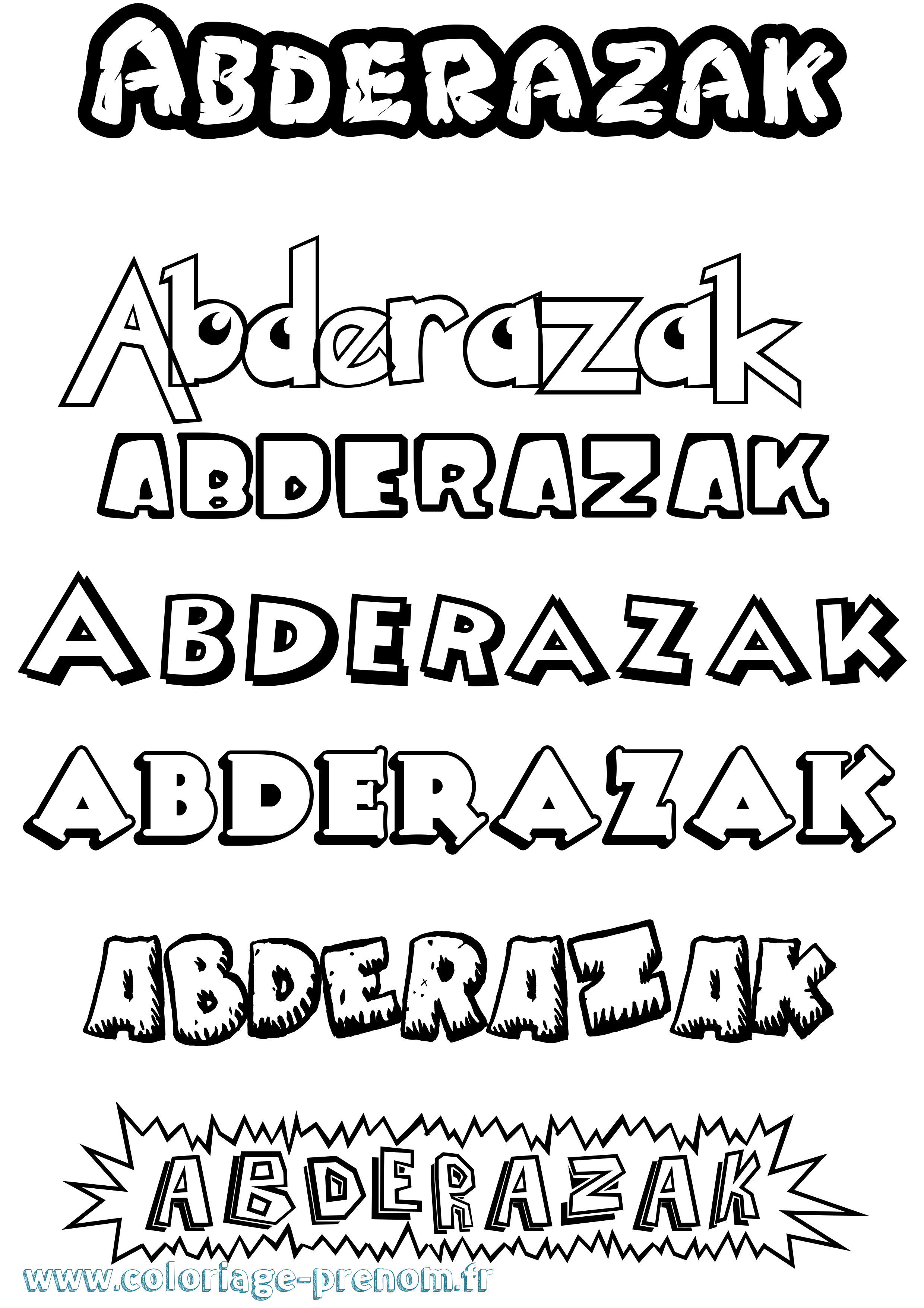 Coloriage Abderazak Dessin Animé Coloriage prénom Abderazak Dessin Animé