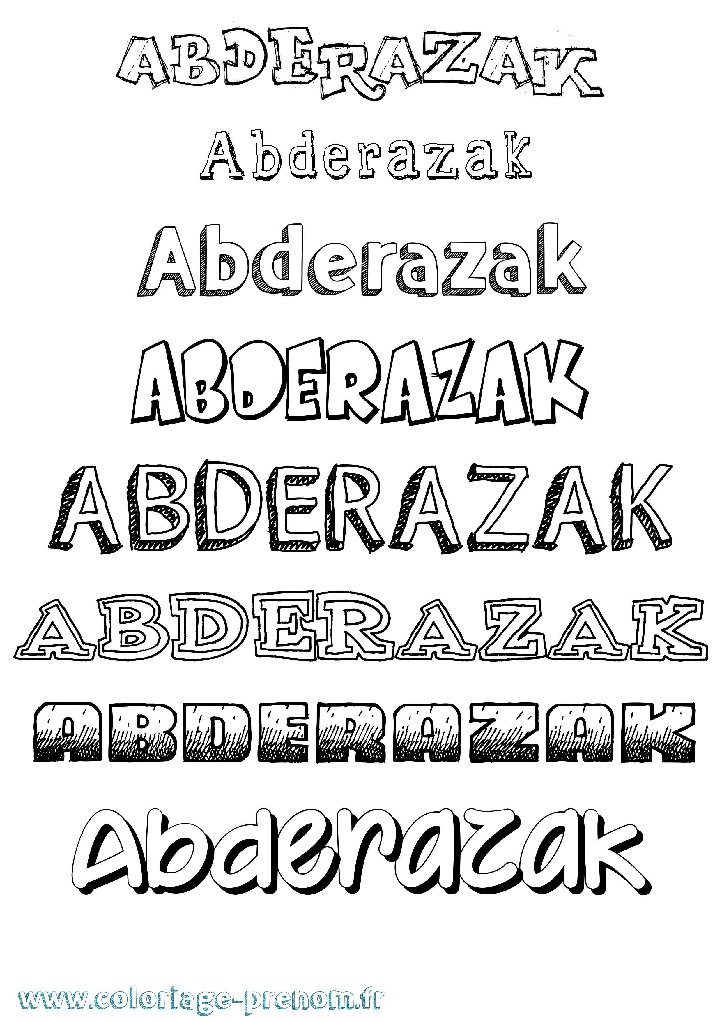 Coloriage Abderazak Dessiné Coloriage prénom Abderazak Dessiné