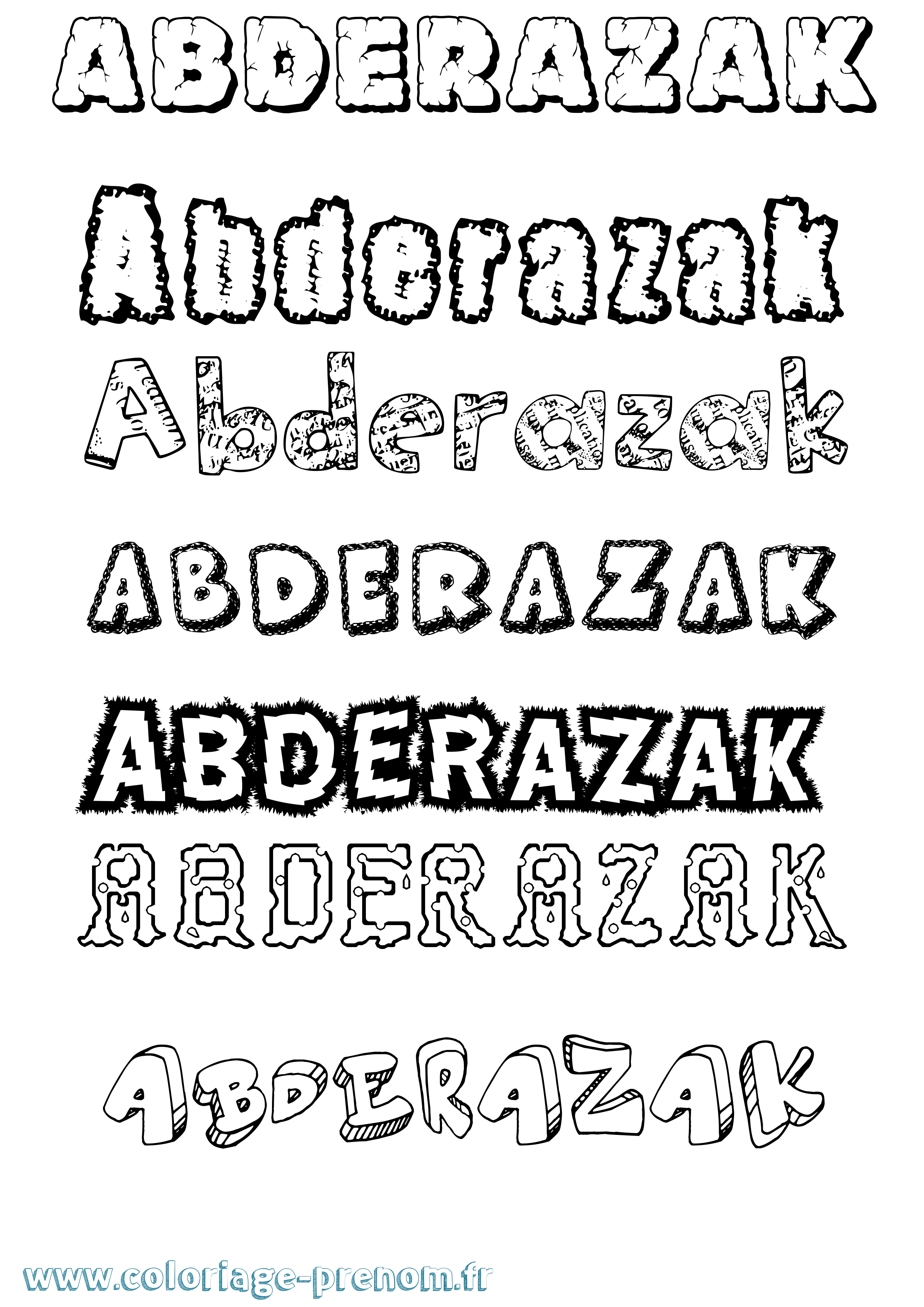 Coloriage Abderazak Destructuré Coloriage prénom Abderazak Destructuré
