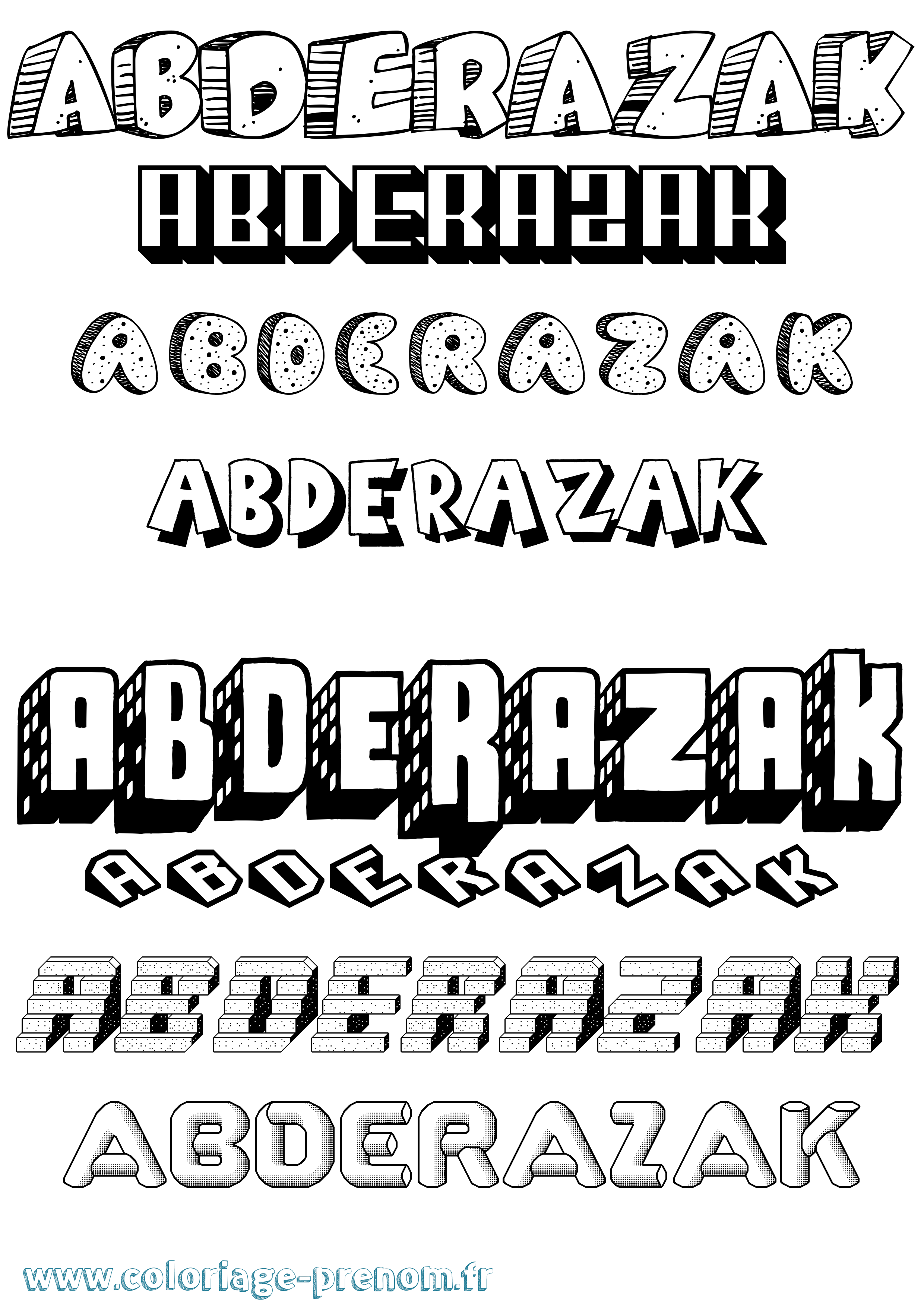 Coloriage Abderazak Effet 3D Coloriage prénom Abderazak Effet 3D