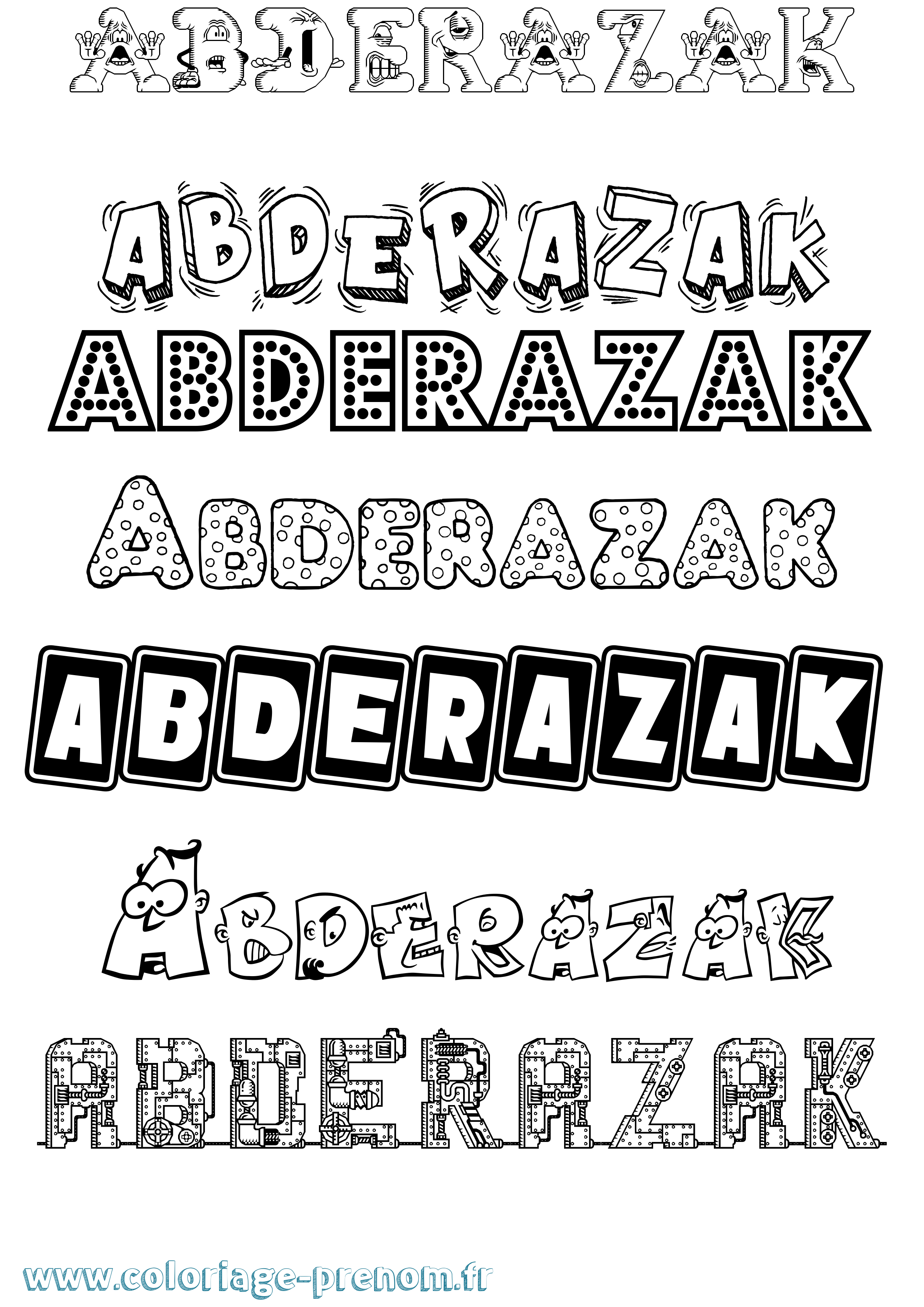 Coloriage Abderazak Fun Coloriage prénom Abderazak Fun