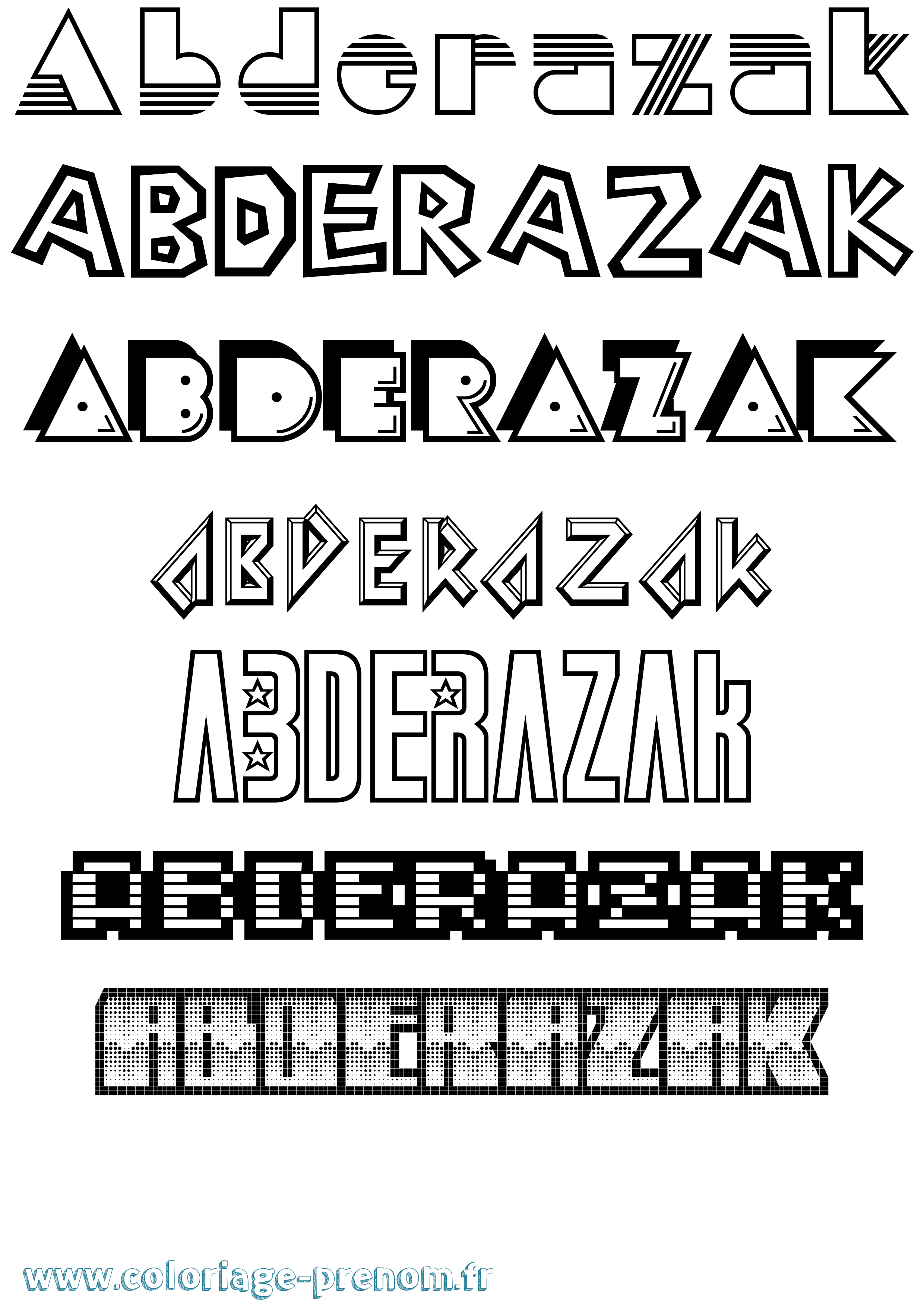 Coloriage Abderazak Jeux Vidéos Coloriage prénom Abderazak Jeux Vidéos