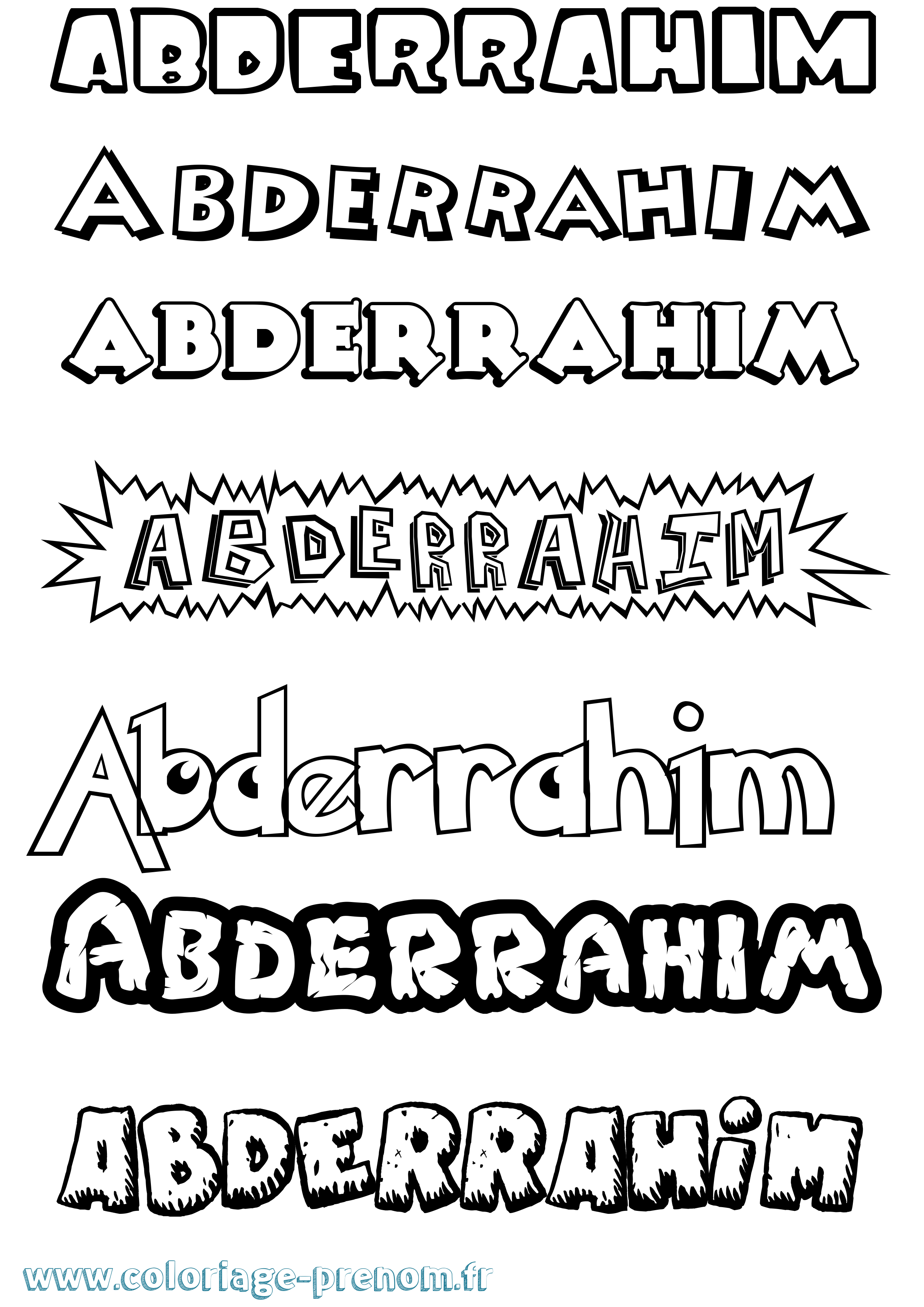 Coloriage prénom Abderrahim Dessin Animé