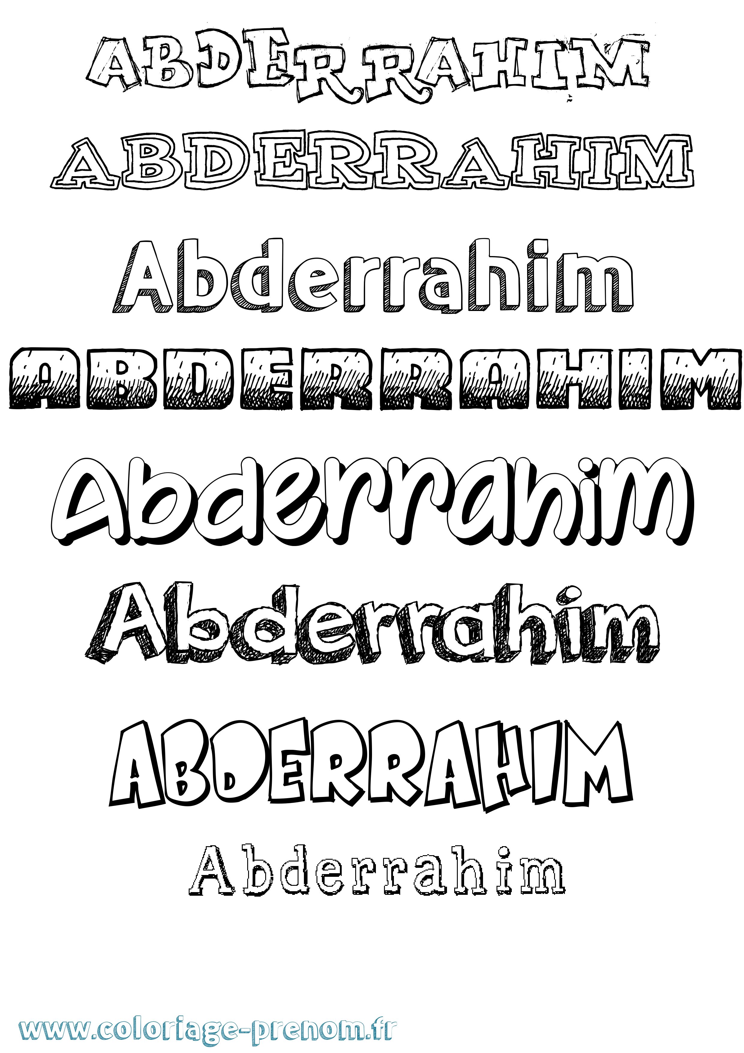 Coloriage prénom Abderrahim Dessiné