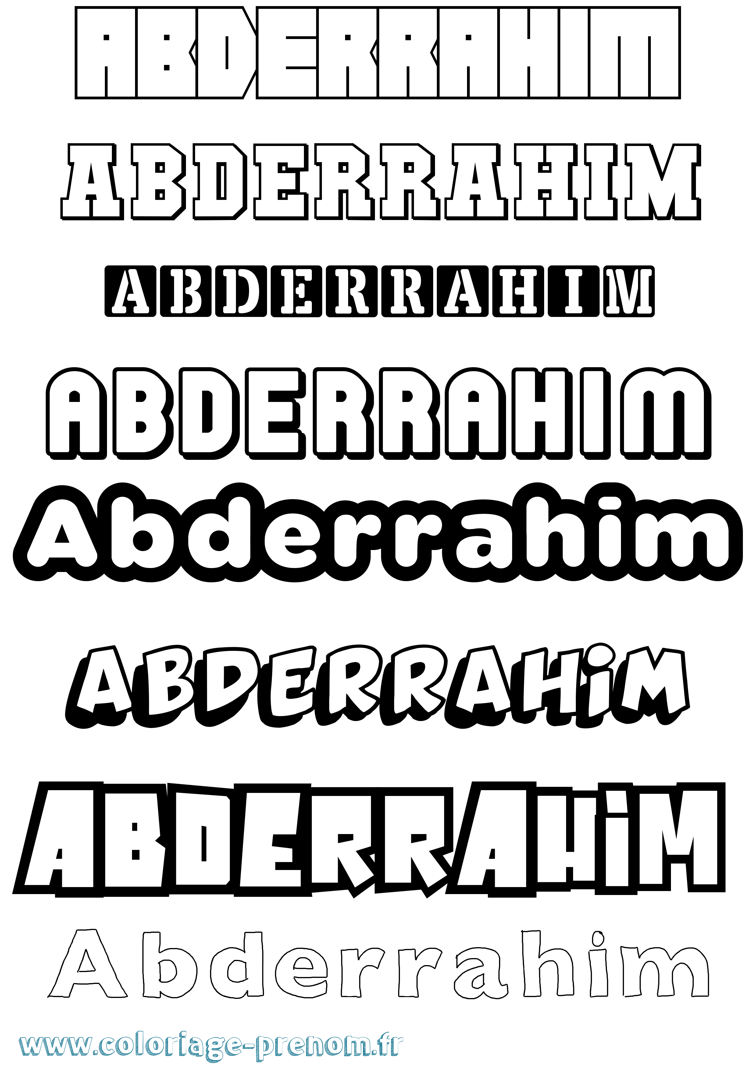 Coloriage prénom Abderrahim Simple
