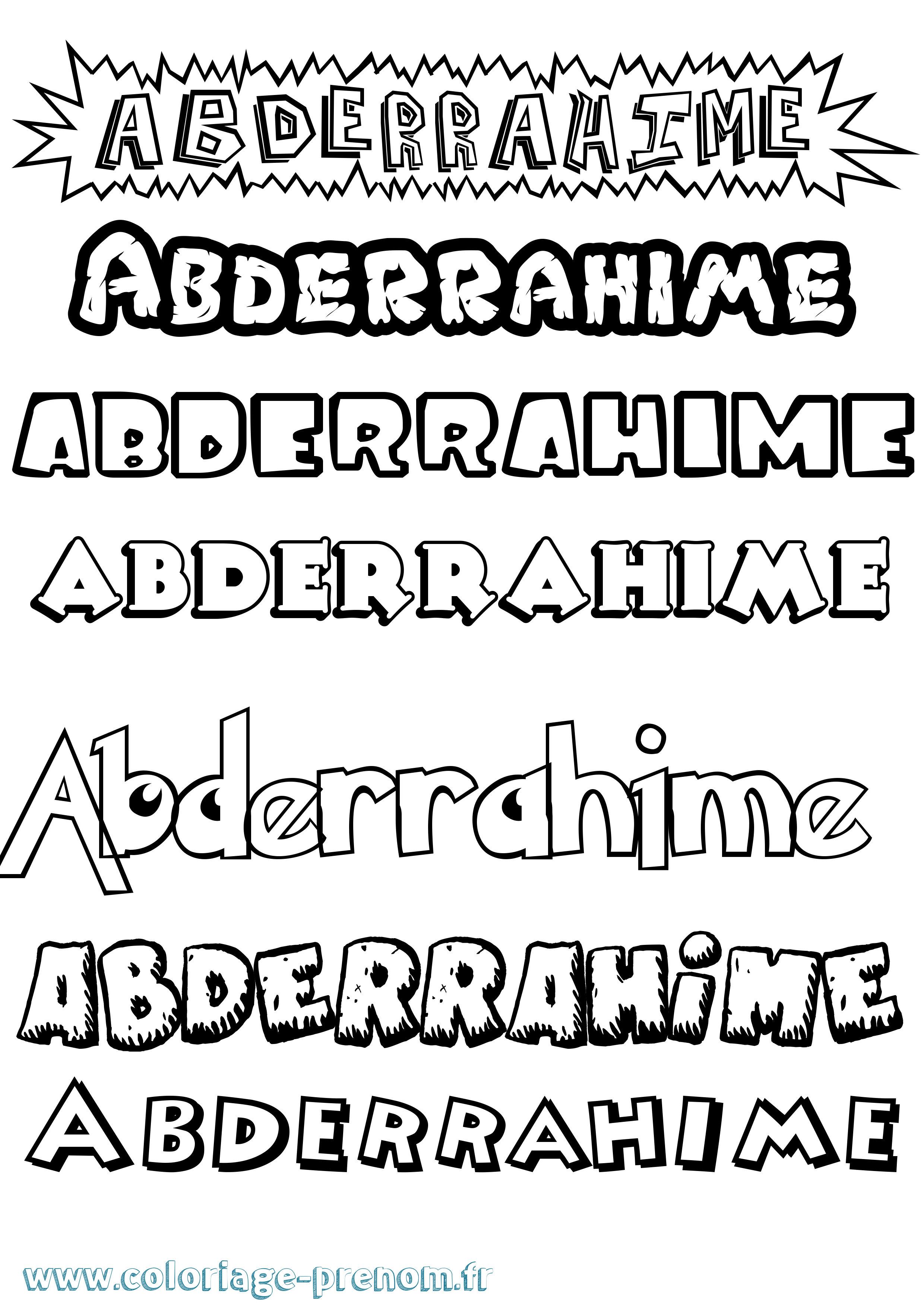 Coloriage prénom Abderrahime Dessin Animé