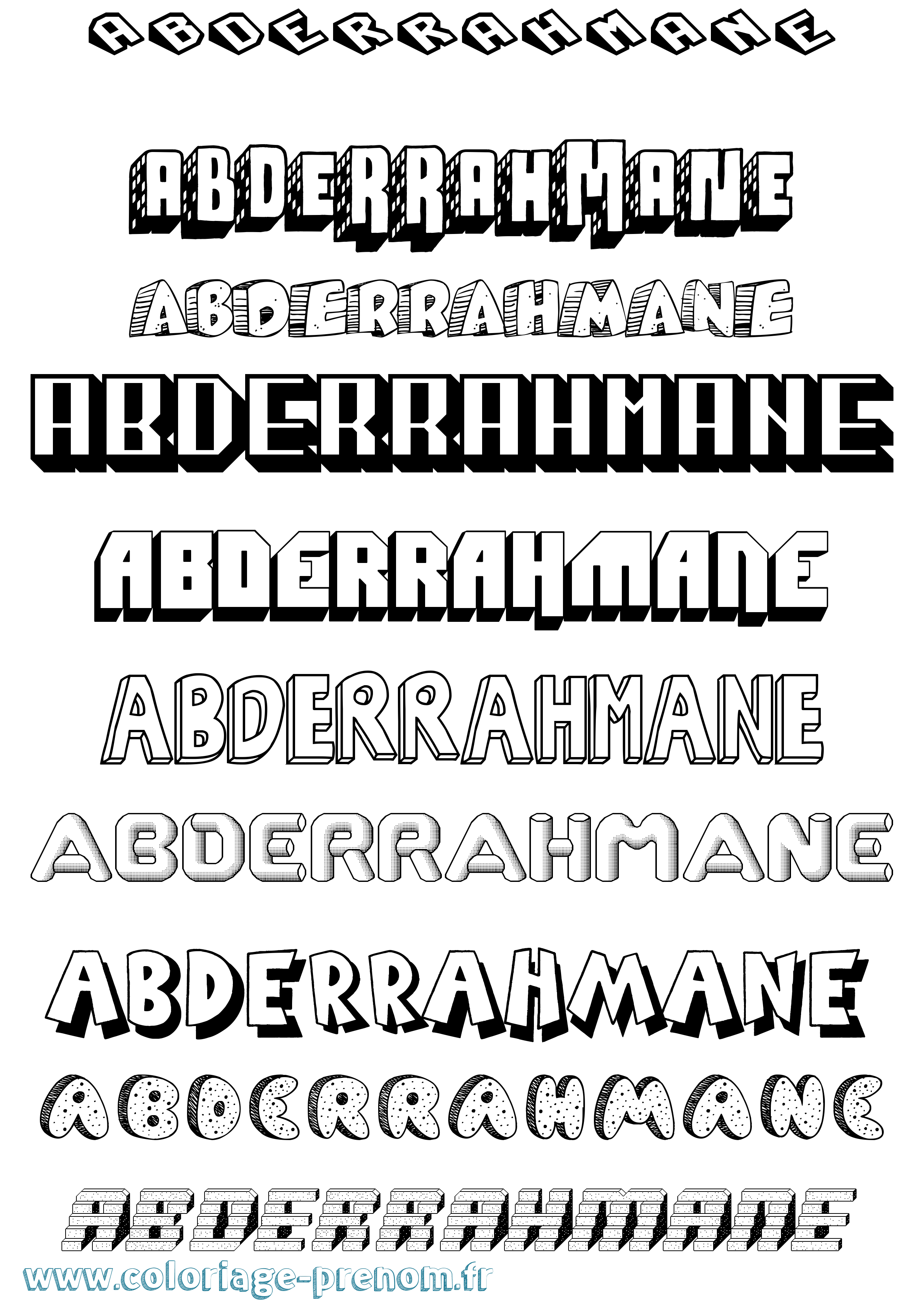 Coloriage prénom Abderrahmane