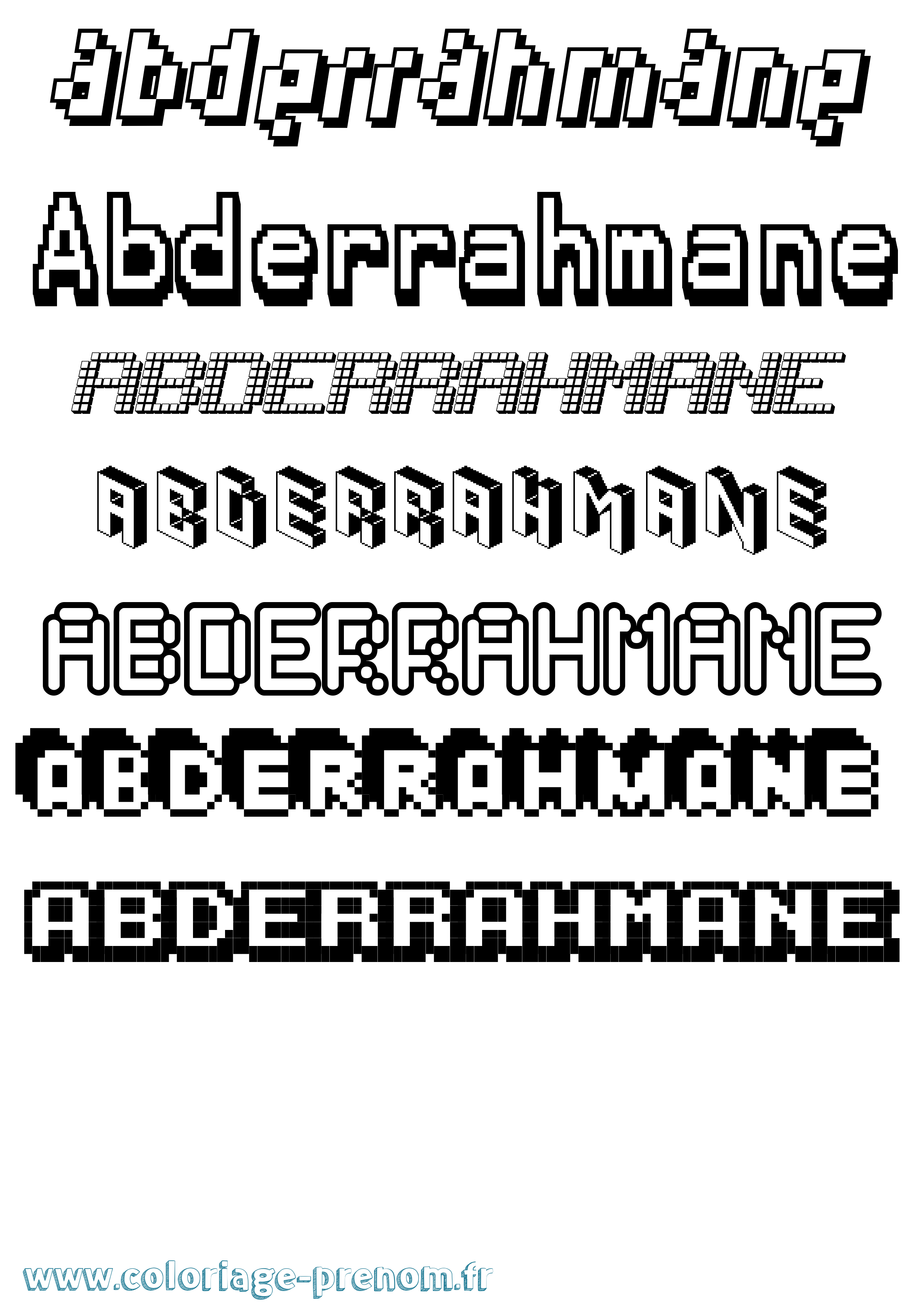 Coloriage prénom Abderrahmane