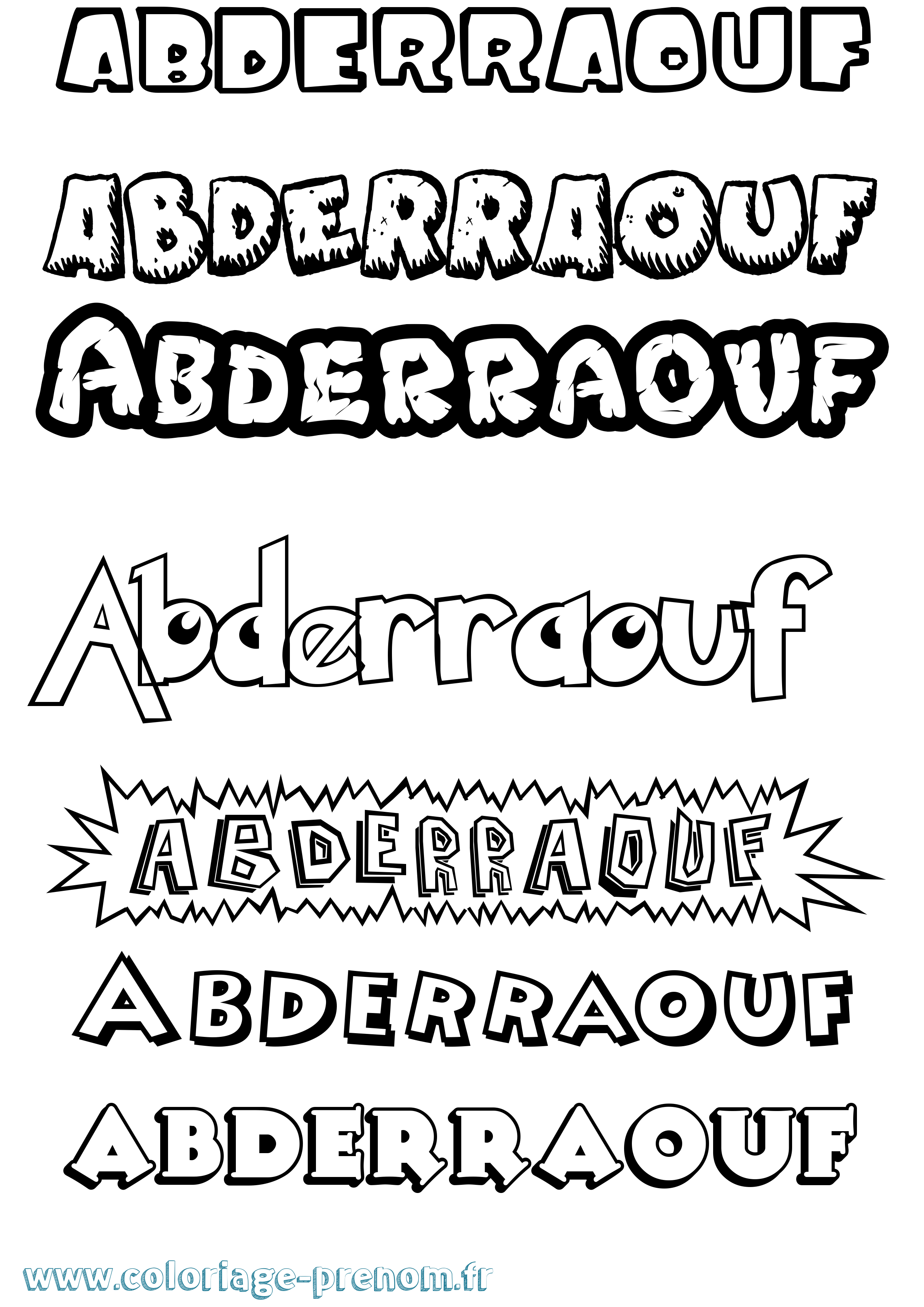 Coloriage prénom Abderraouf Dessin Animé