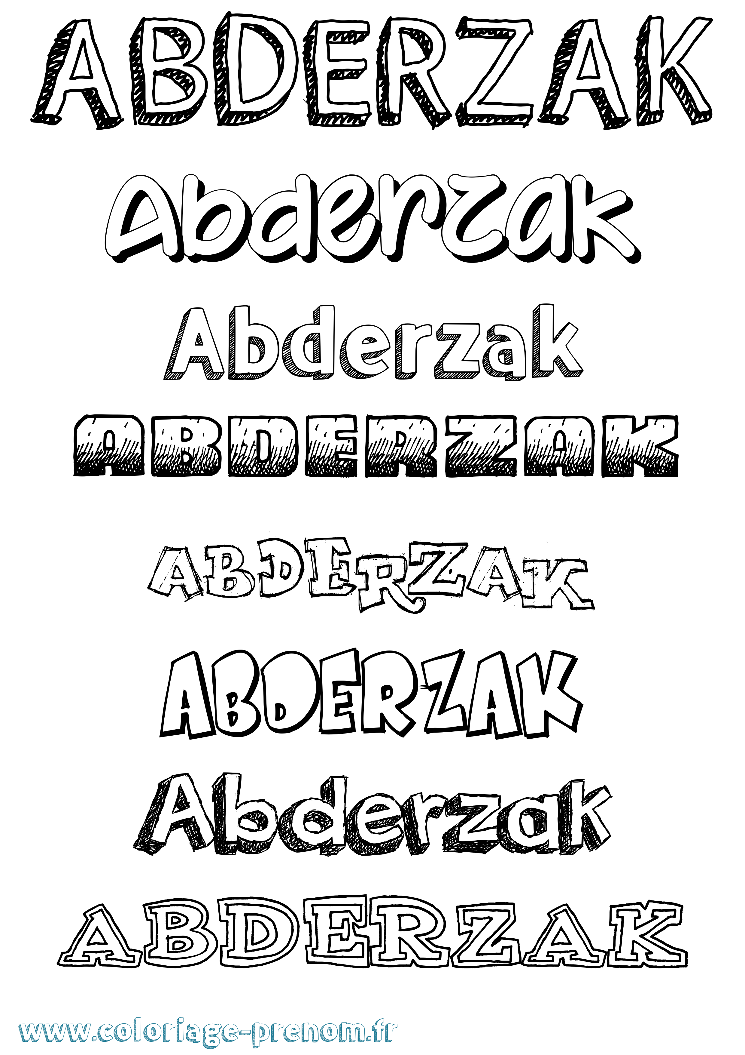 Coloriage prénom Abderzak Dessiné