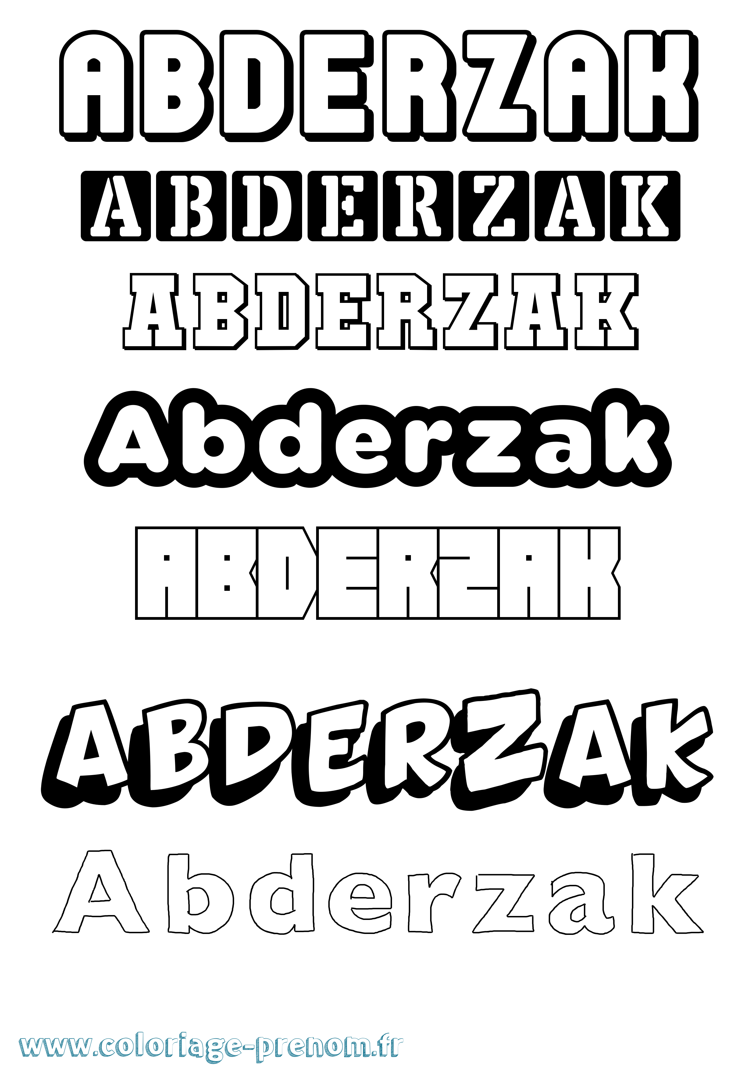 Coloriage prénom Abderzak Simple