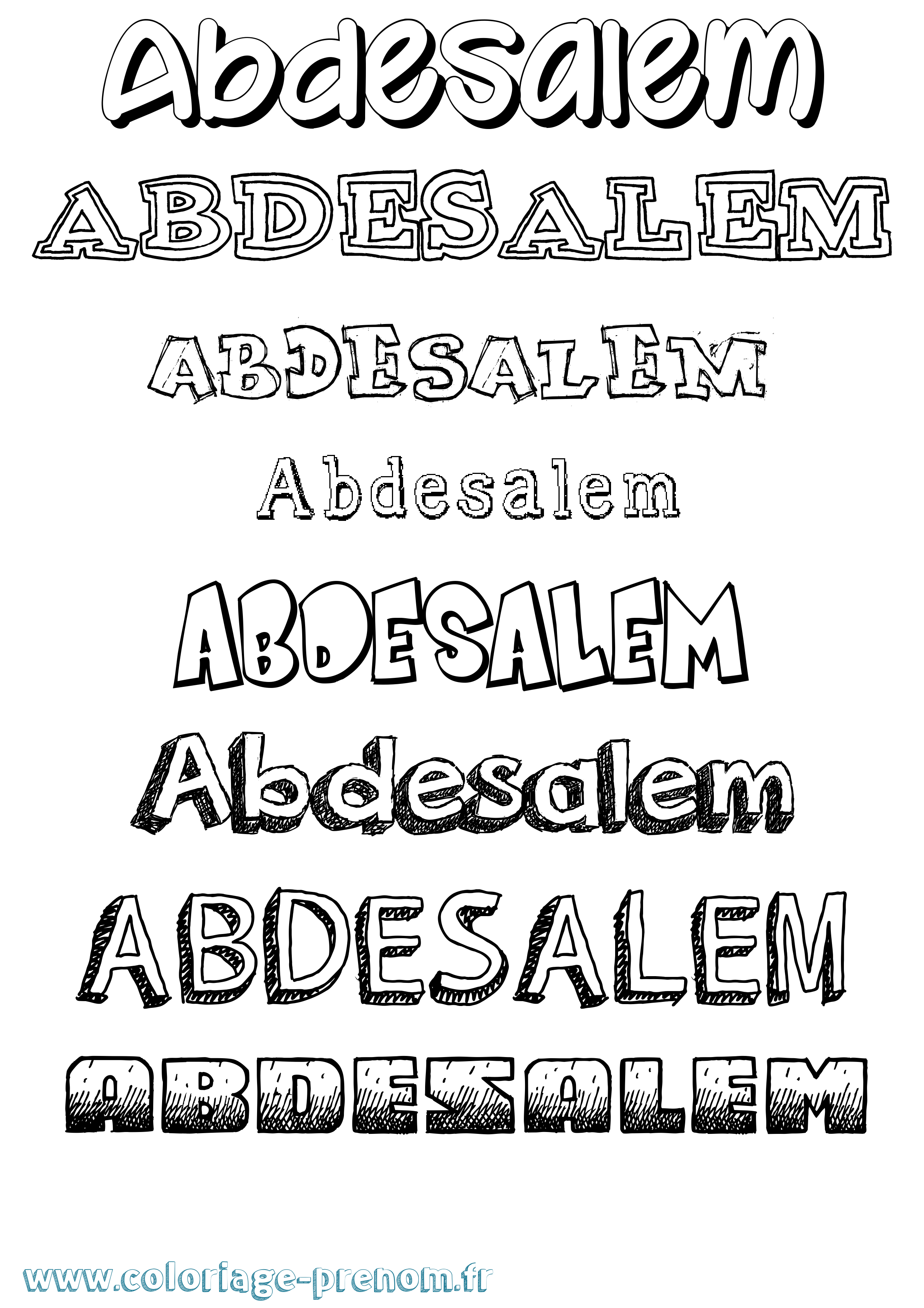 Coloriage prénom Abdesalem Dessiné