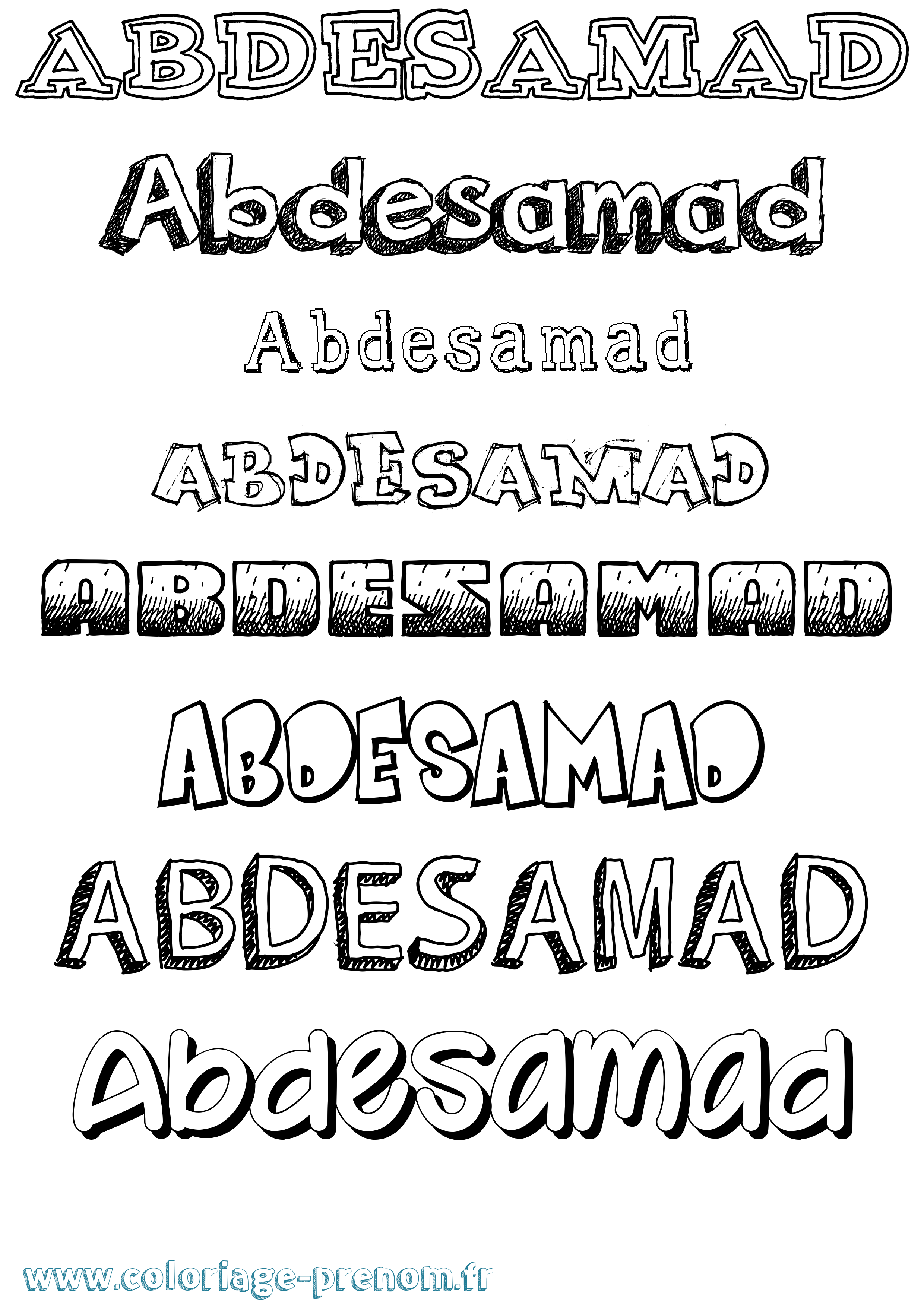 Coloriage prénom Abdesamad Dessiné