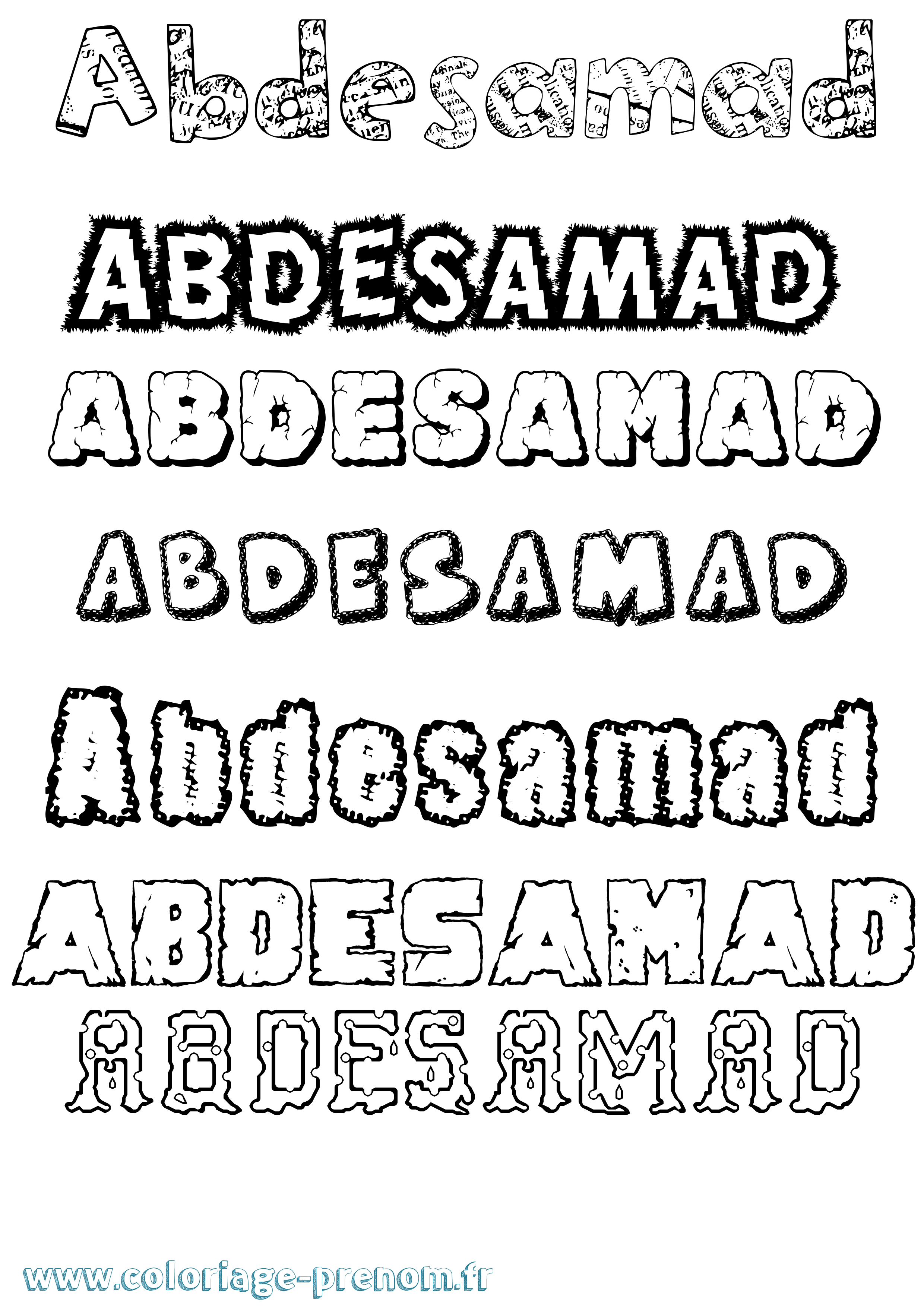 Coloriage prénom Abdesamad Destructuré