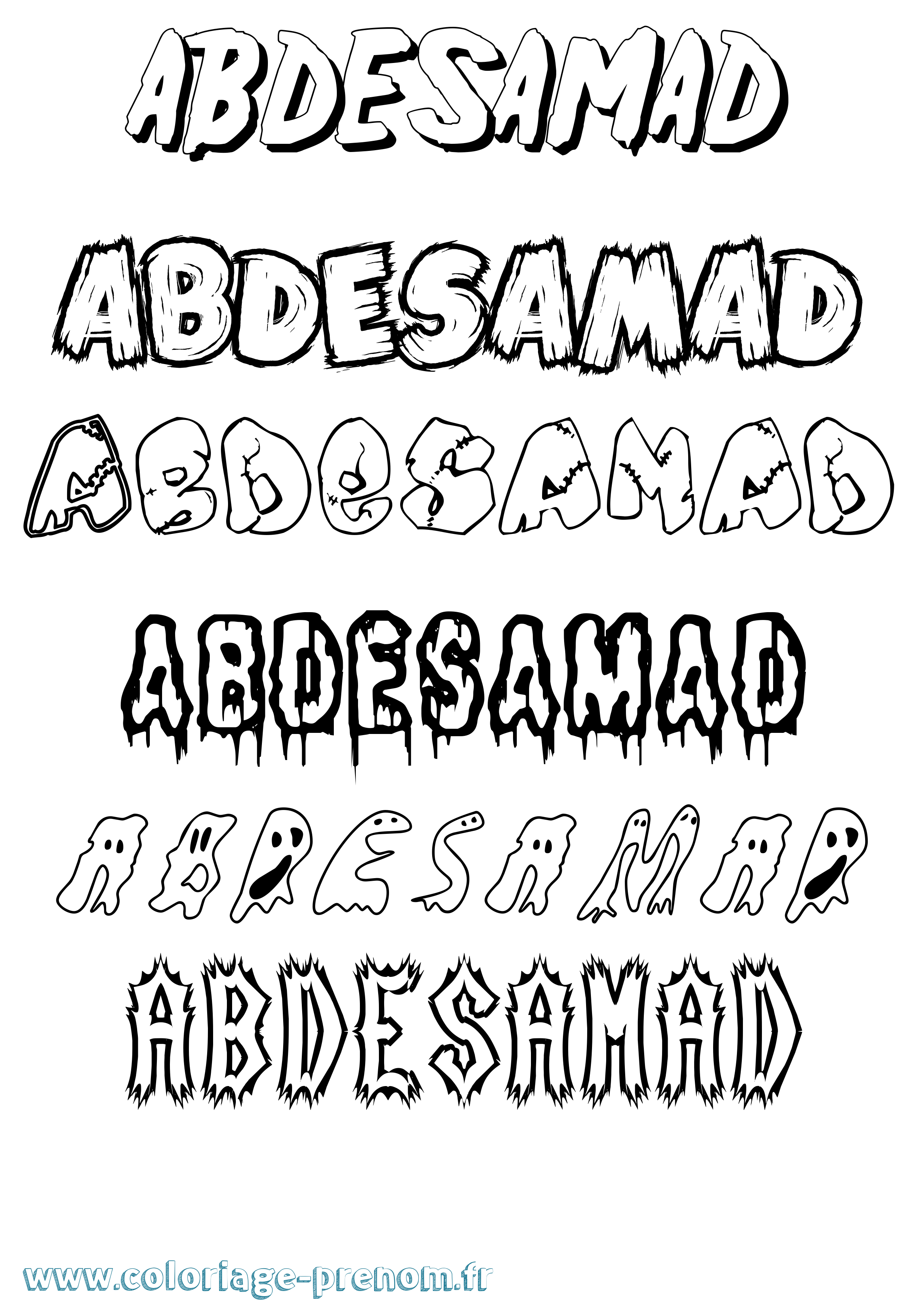 Coloriage prénom Abdesamad Frisson