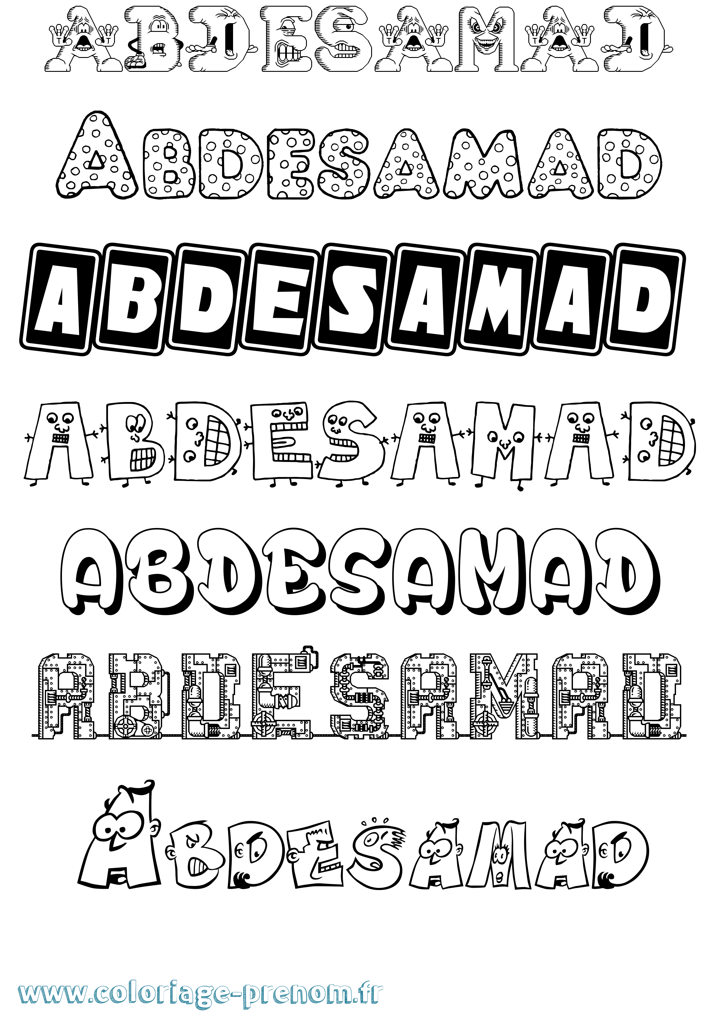 Coloriage prénom Abdesamad Fun