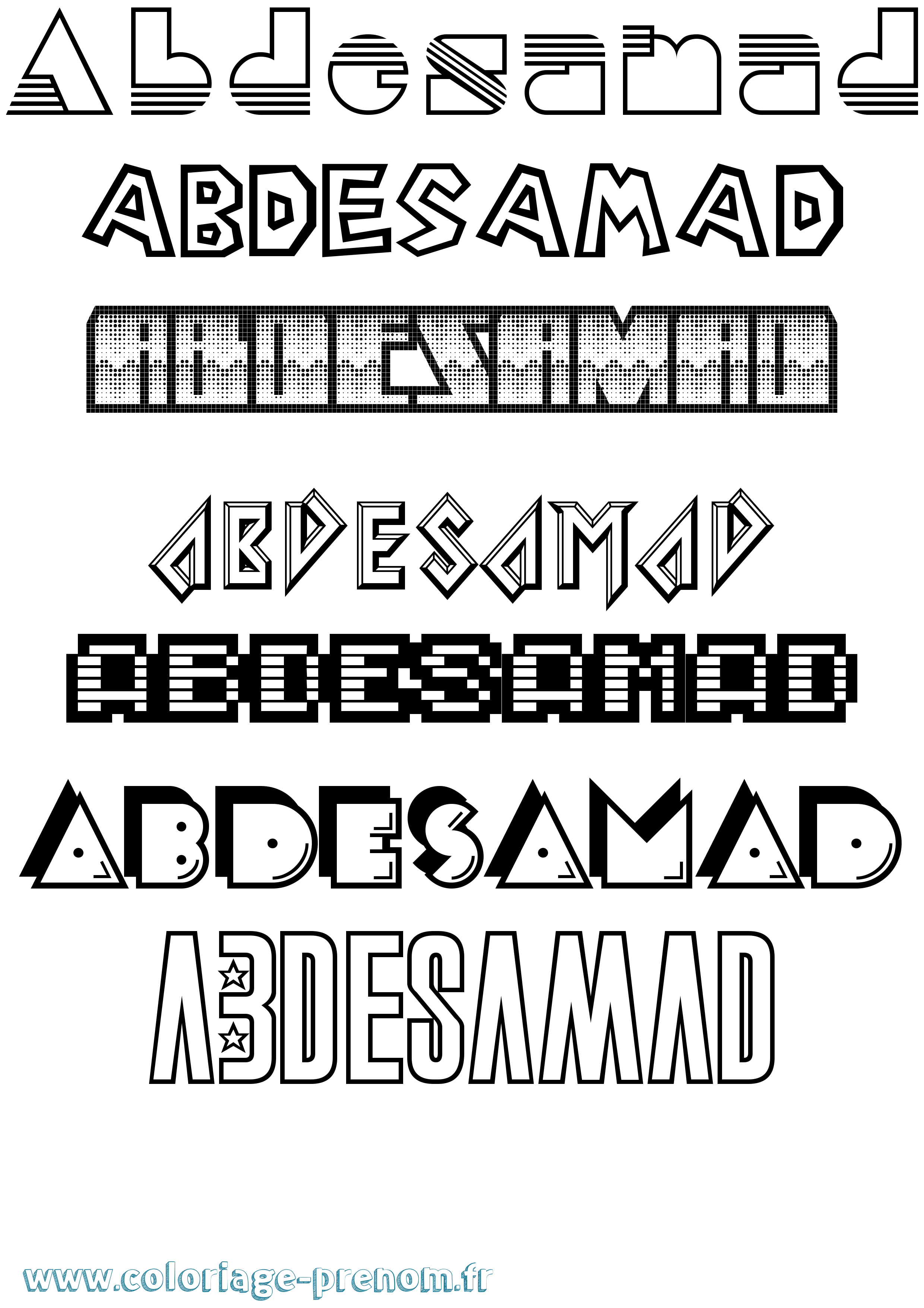Coloriage prénom Abdesamad Jeux Vidéos