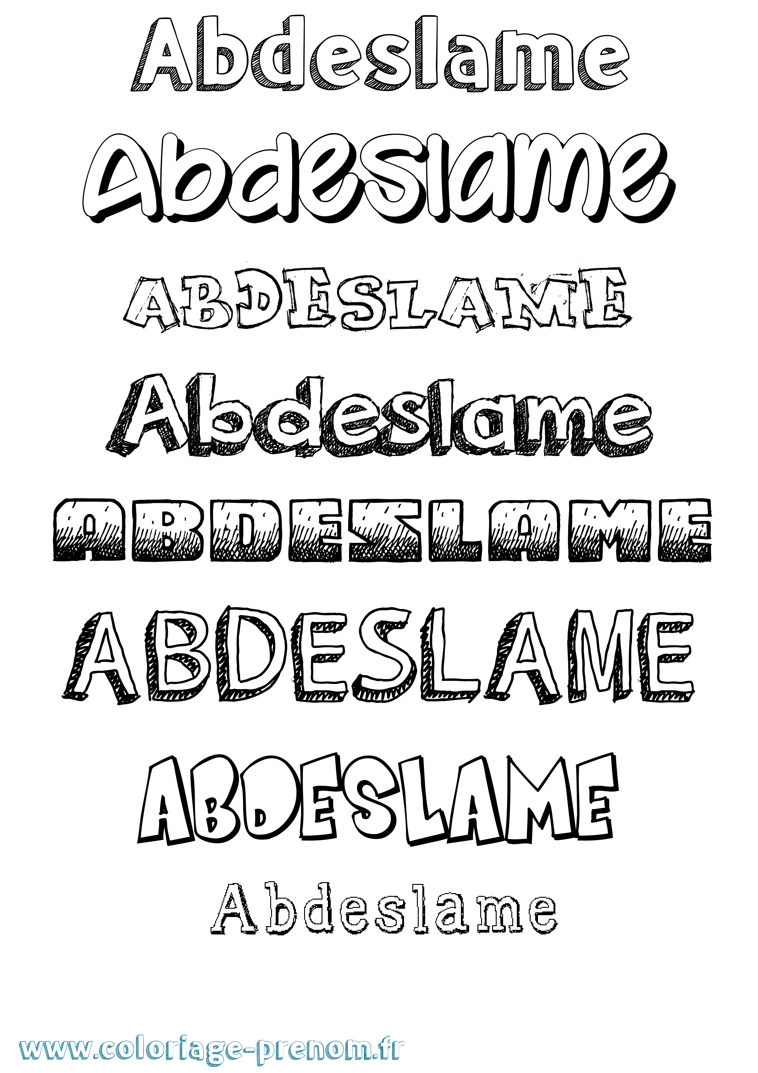 Coloriage prénom Abdeslame Dessiné
