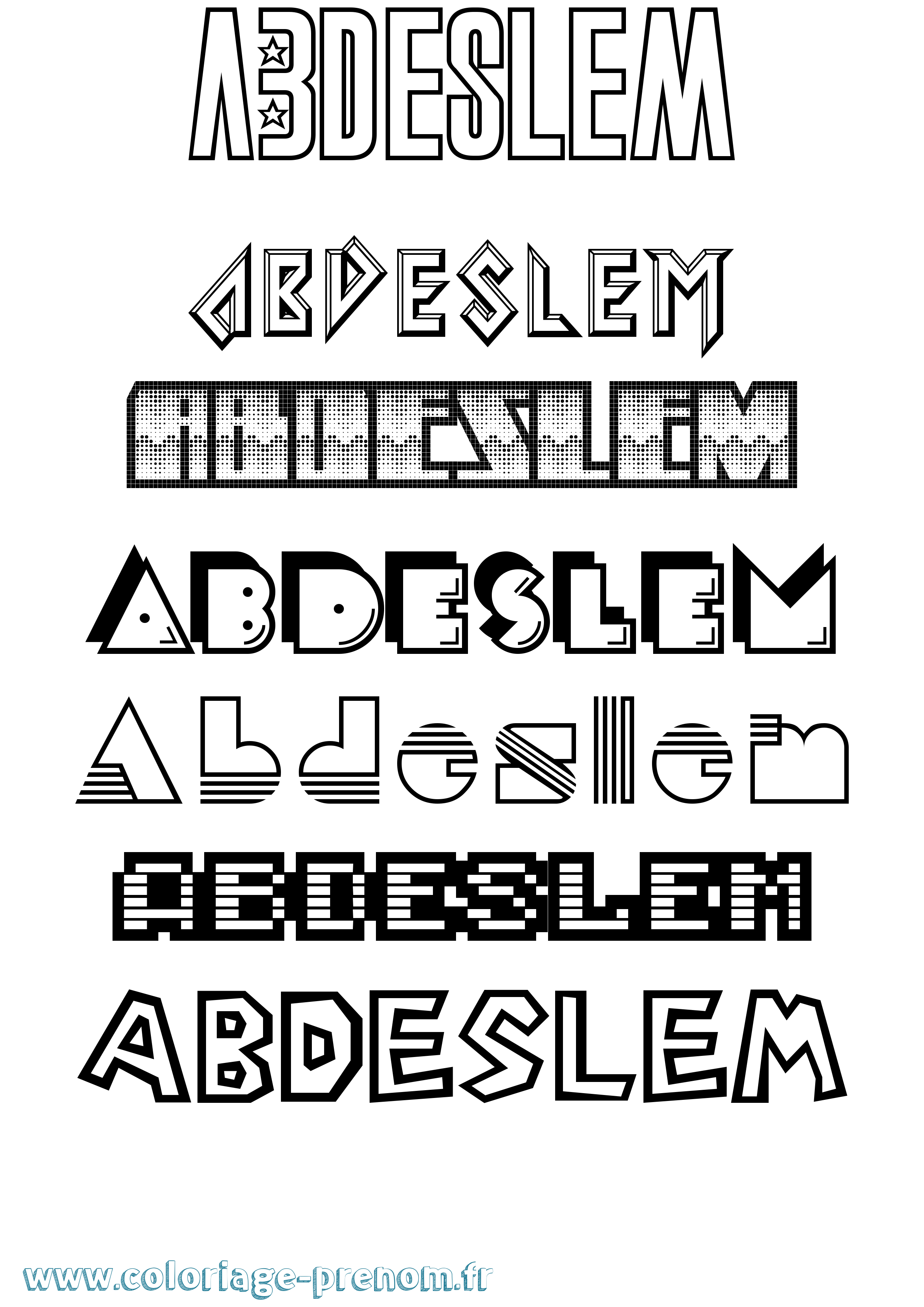 Coloriage Abdeslem Jeux Vidéos Coloriage prénom Abdeslem Jeux Vidéos