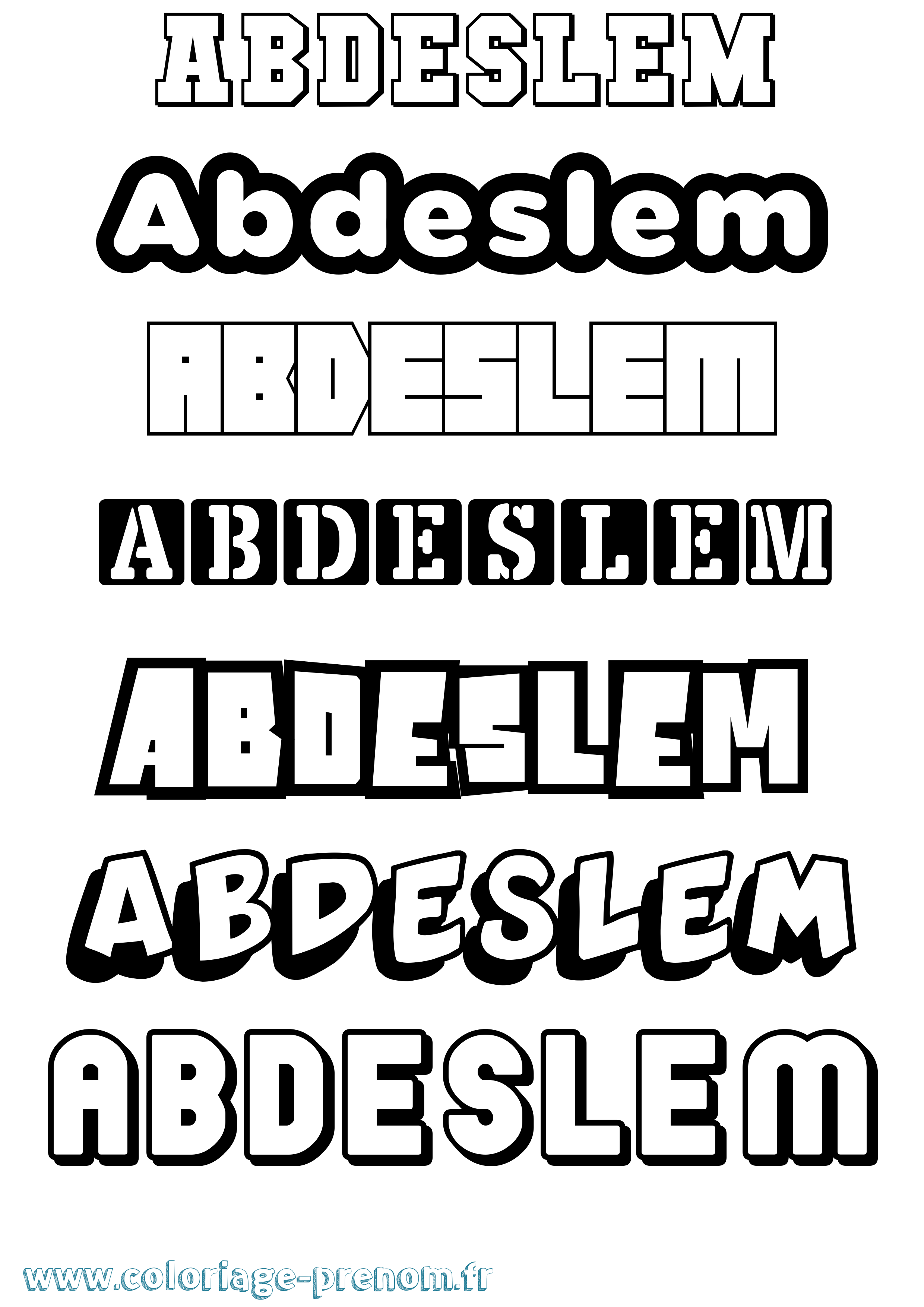 Coloriage Abdeslem Simple Coloriage prénom Abdeslem Simple