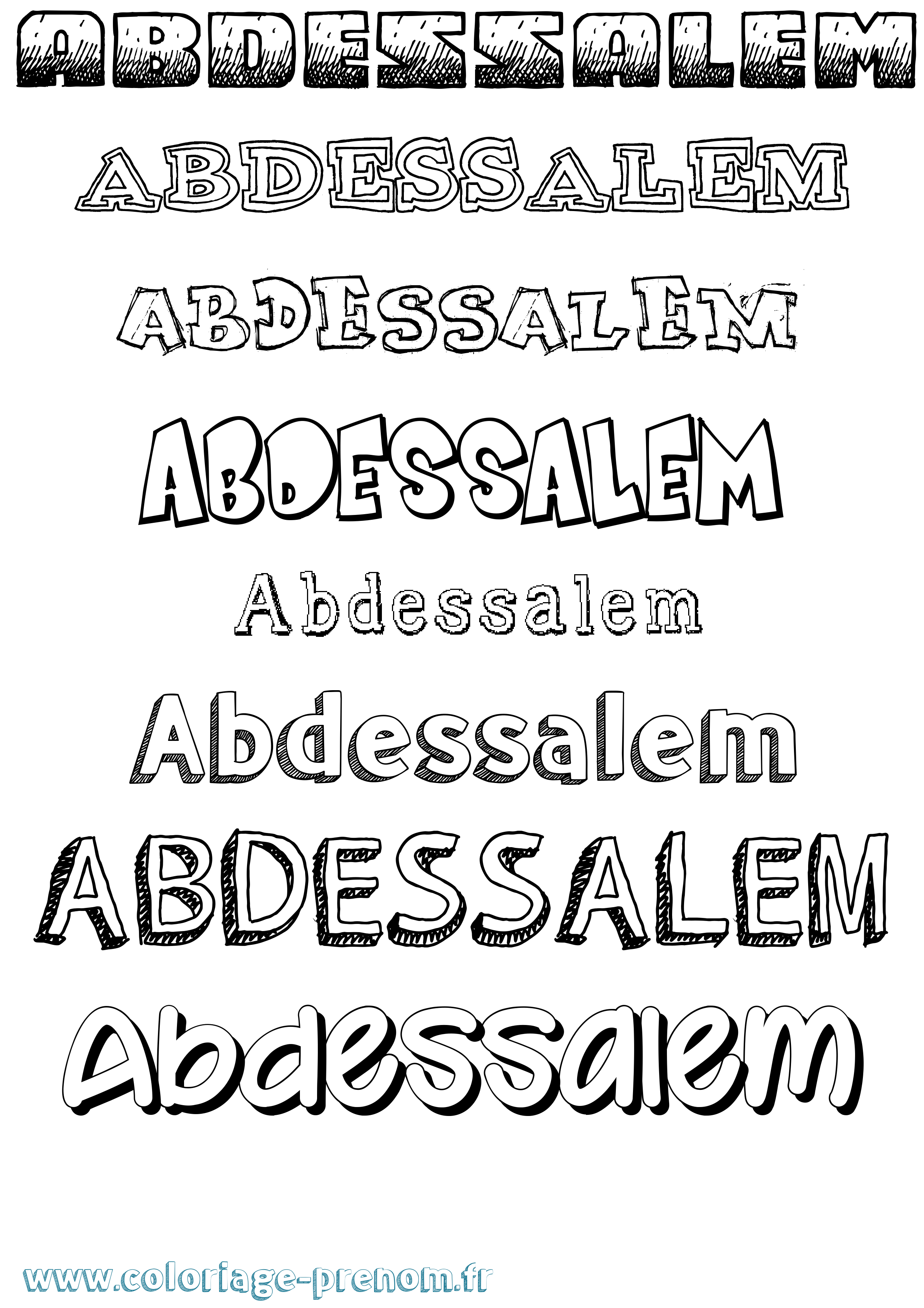 Coloriage prénom Abdessalem Dessiné