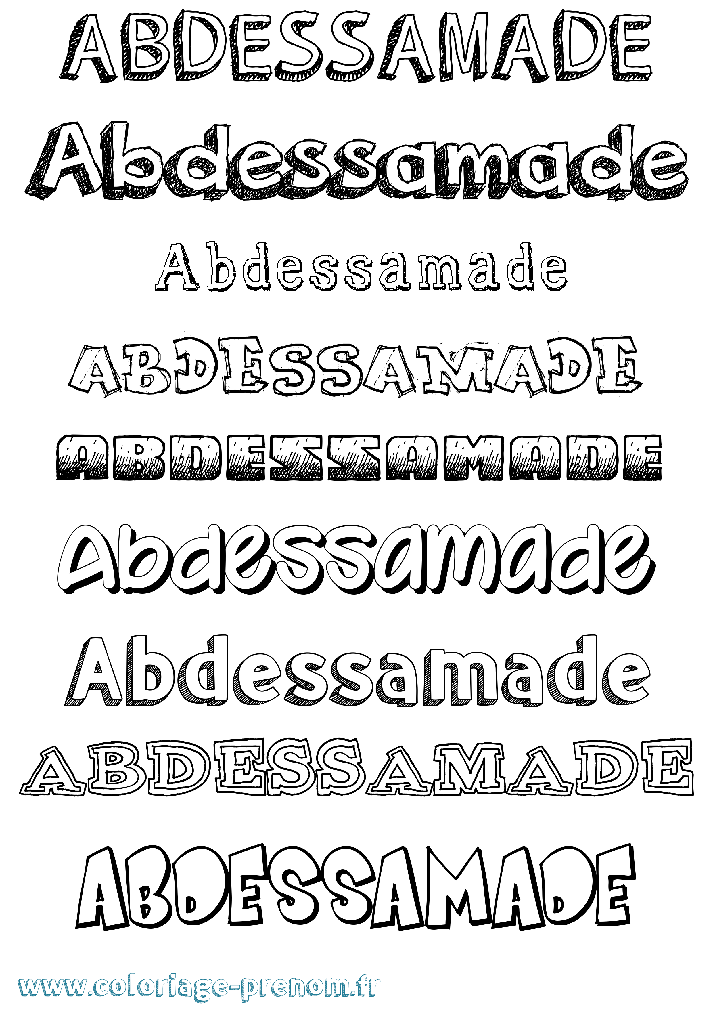 Coloriage prénom Abdessamade Dessiné