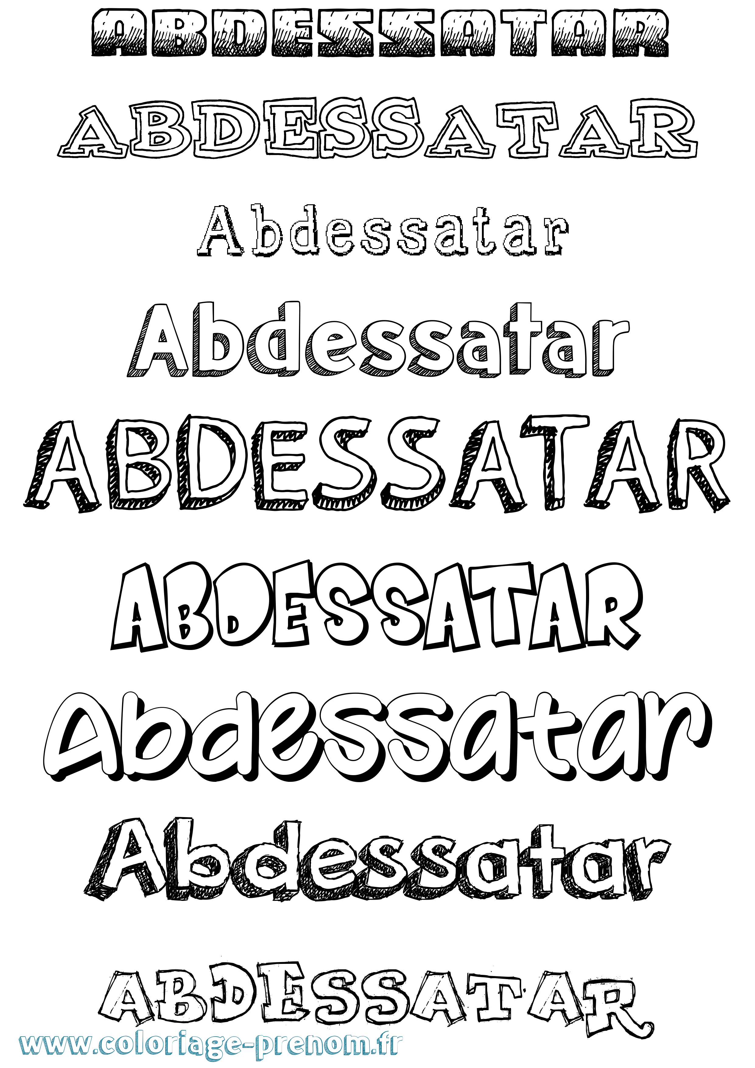 Coloriage prénom Abdessatar Dessiné