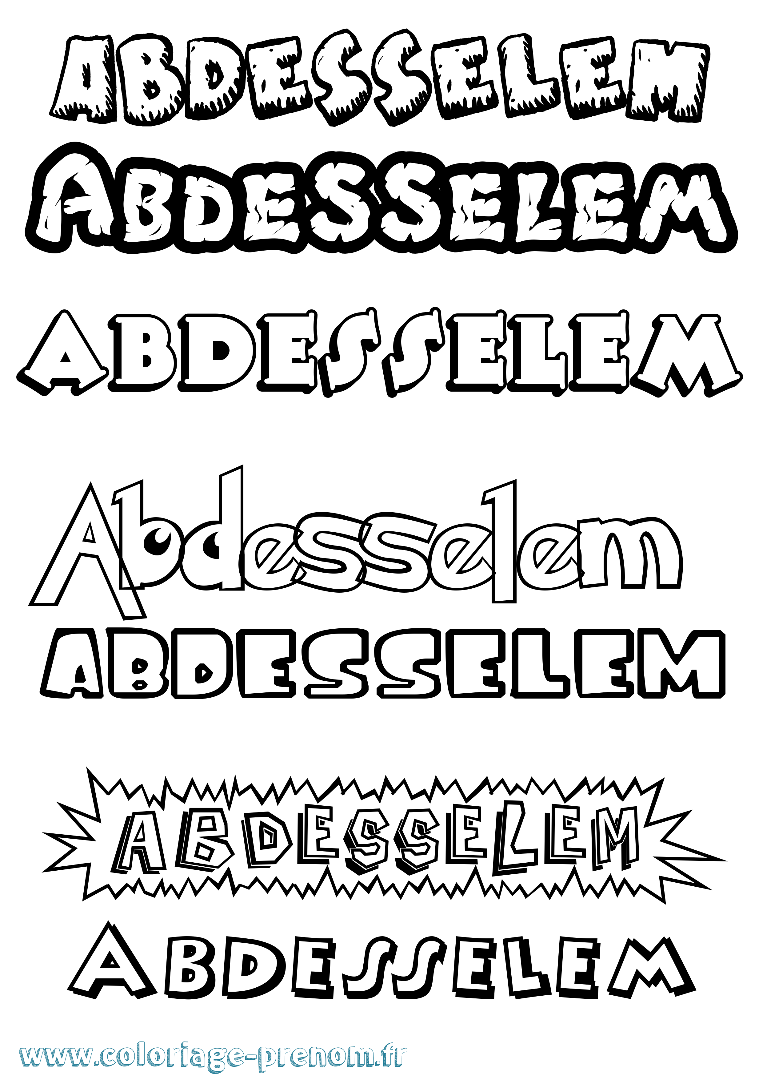 Coloriage prénom Abdesselem Dessin Animé