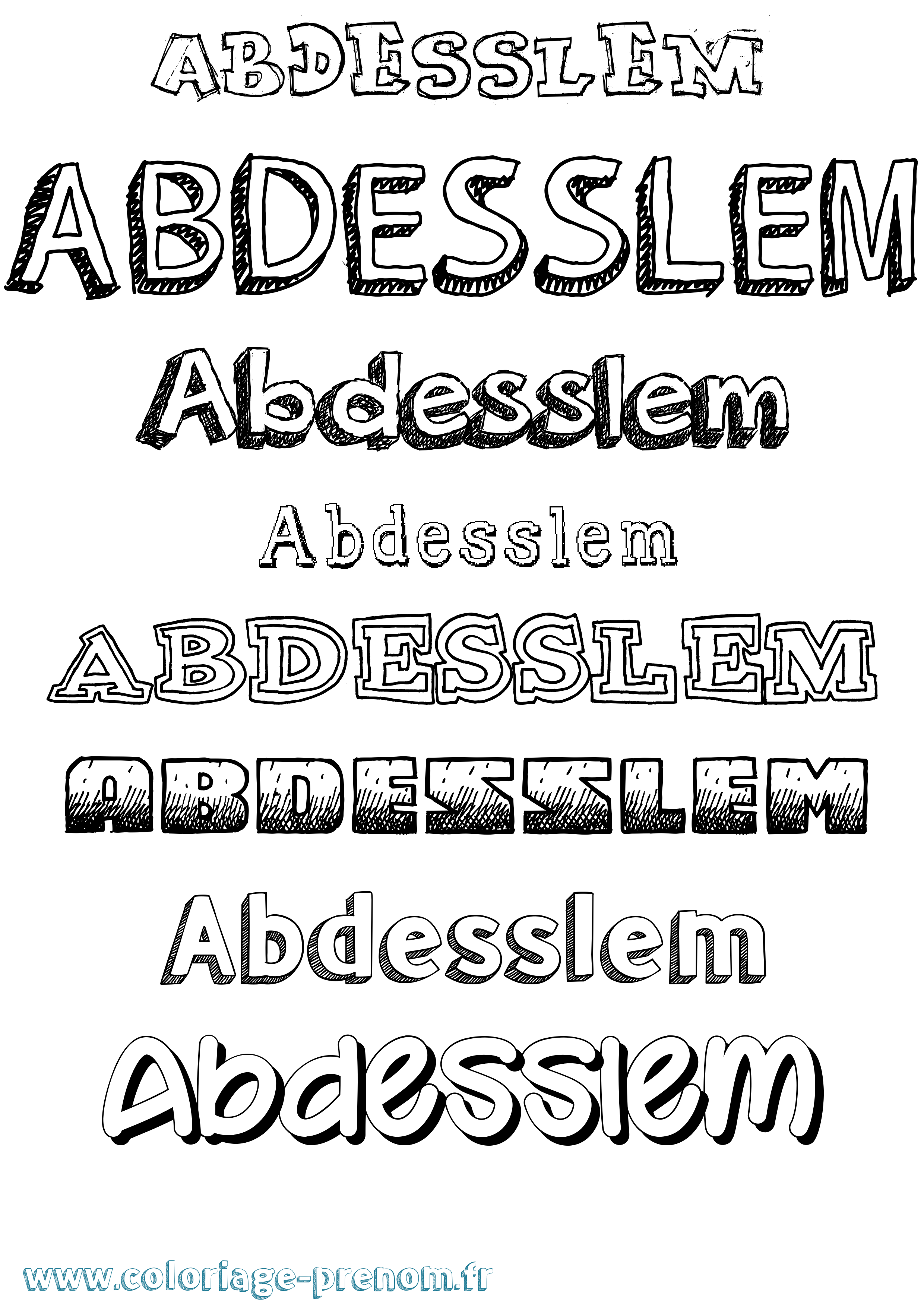 Coloriage prénom Abdesslem Dessiné