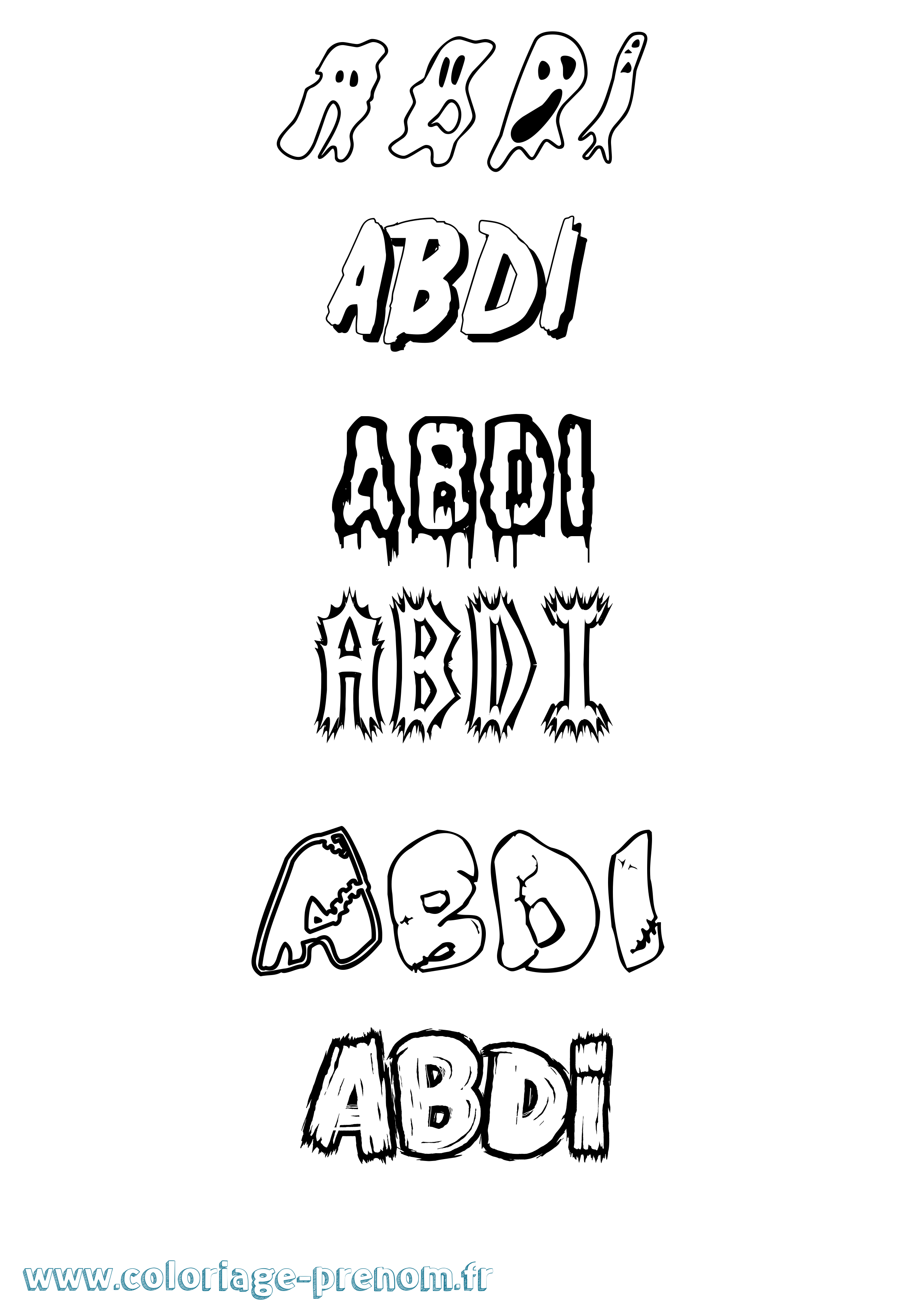 Coloriage prénom Abdi Frisson