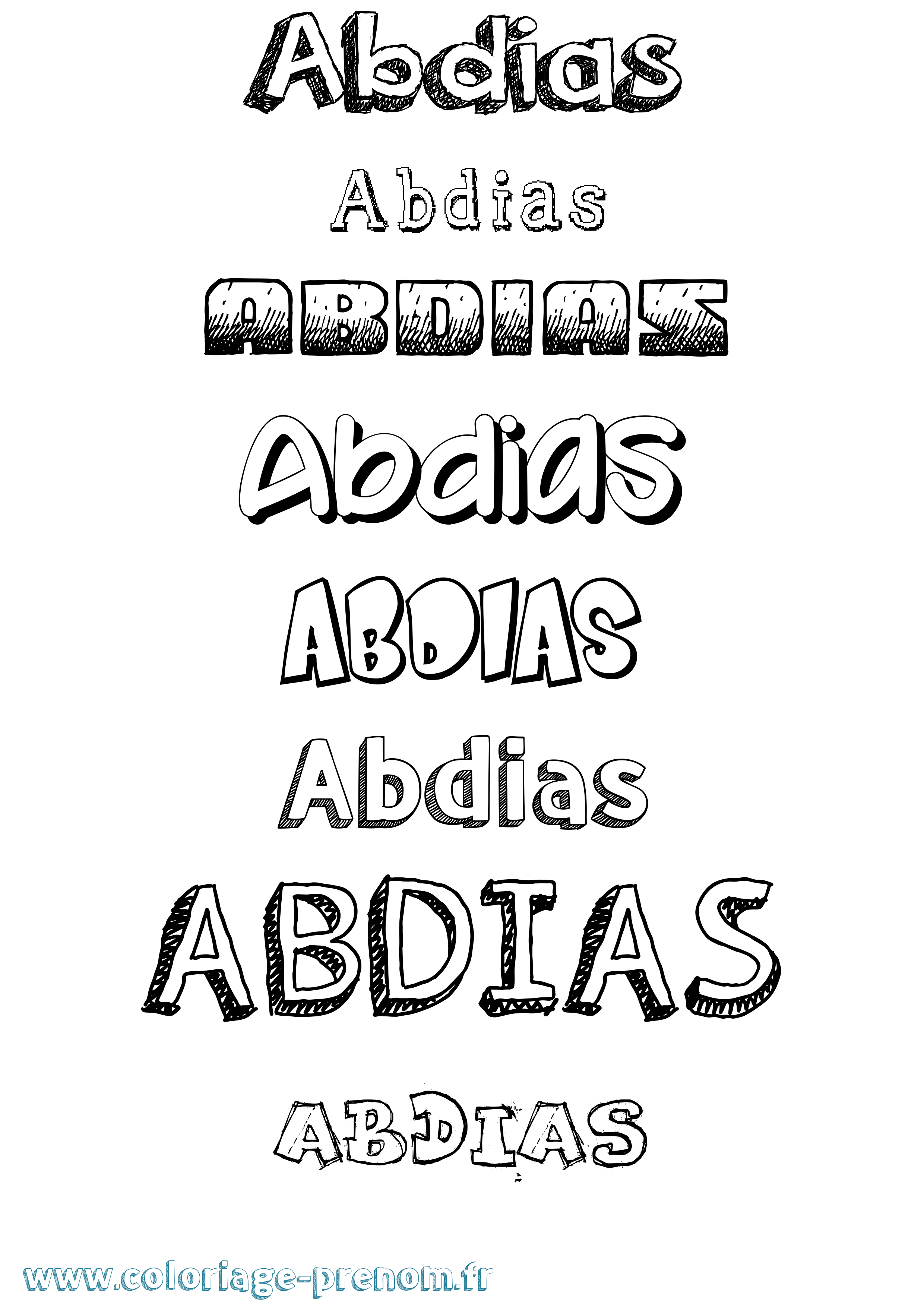 Coloriage prénom Abdias Dessiné