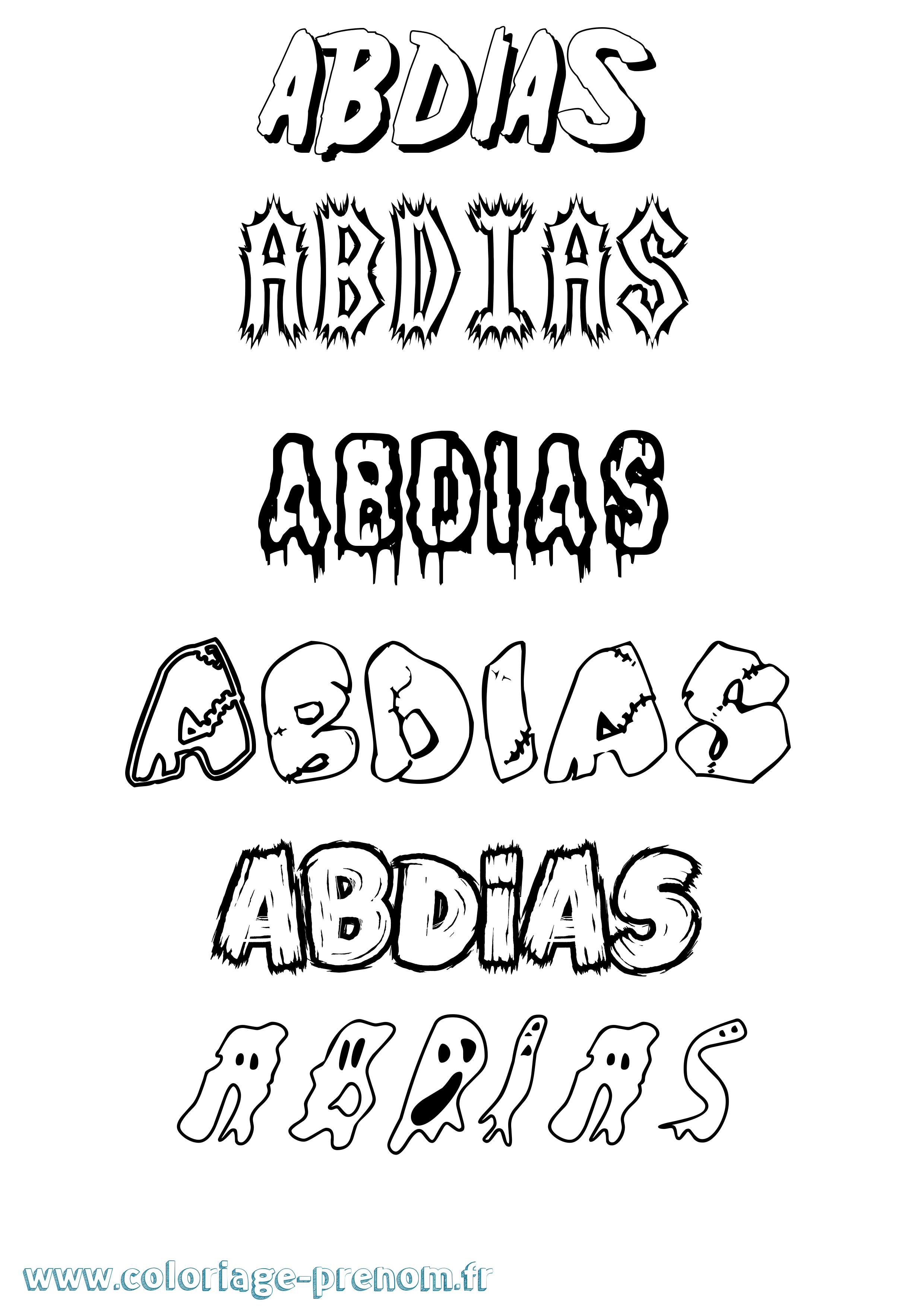 Coloriage prénom Abdias Frisson