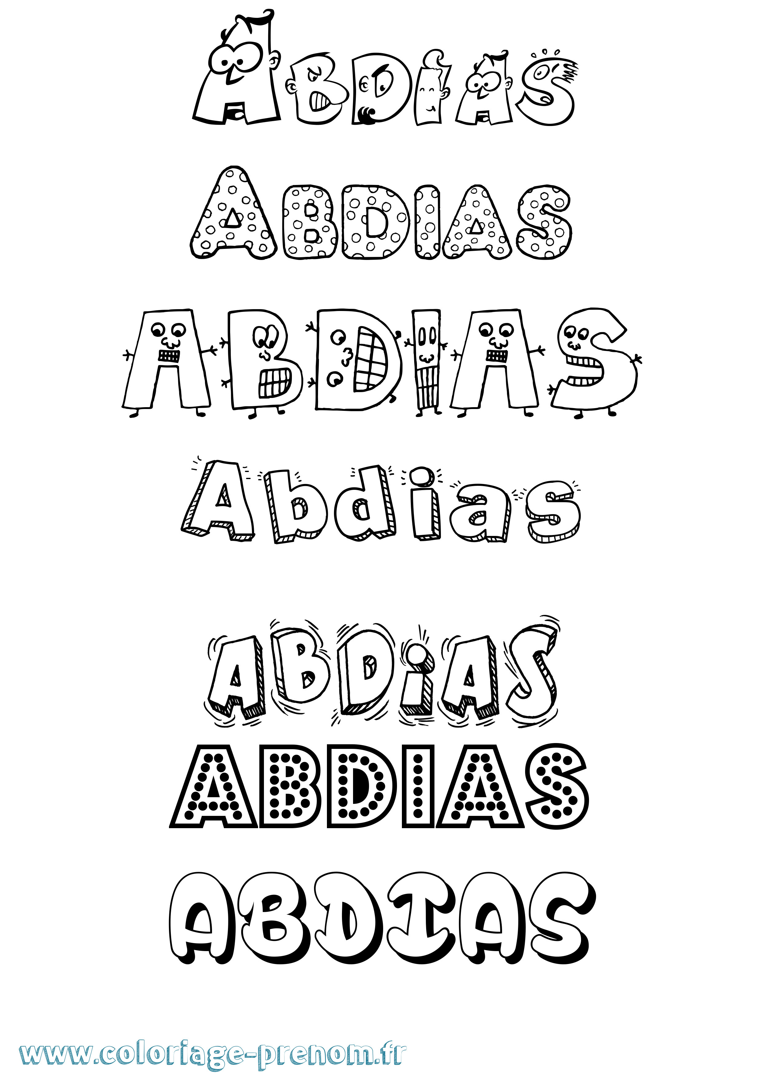 Coloriage prénom Abdias Fun