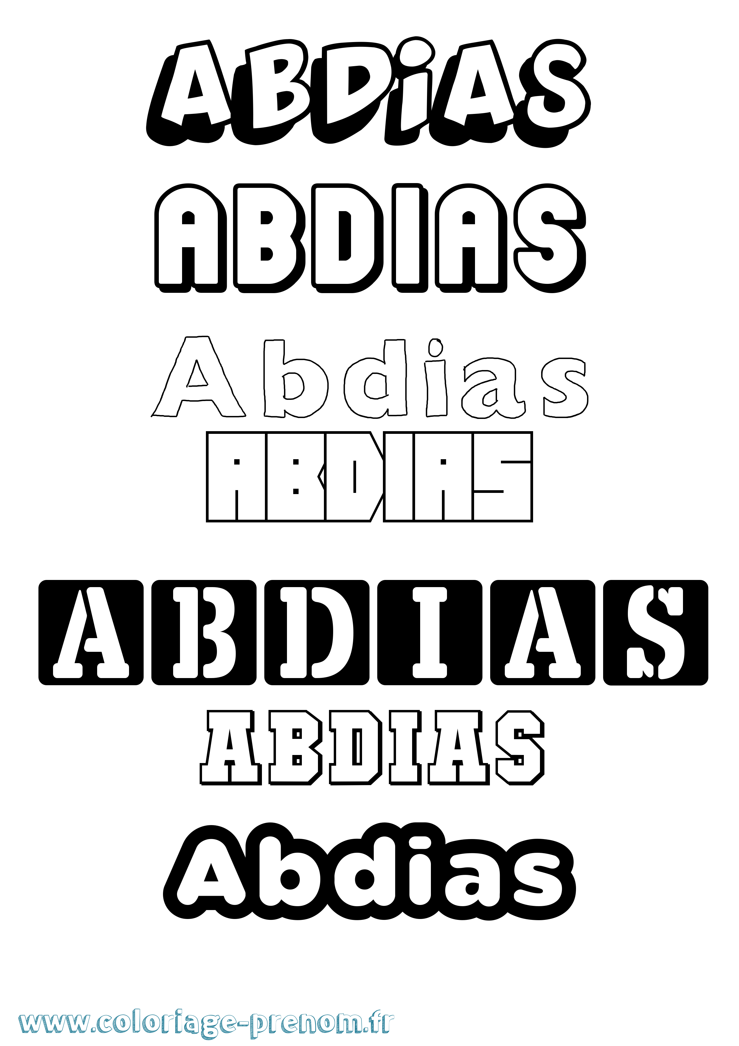 Coloriage prénom Abdias Simple