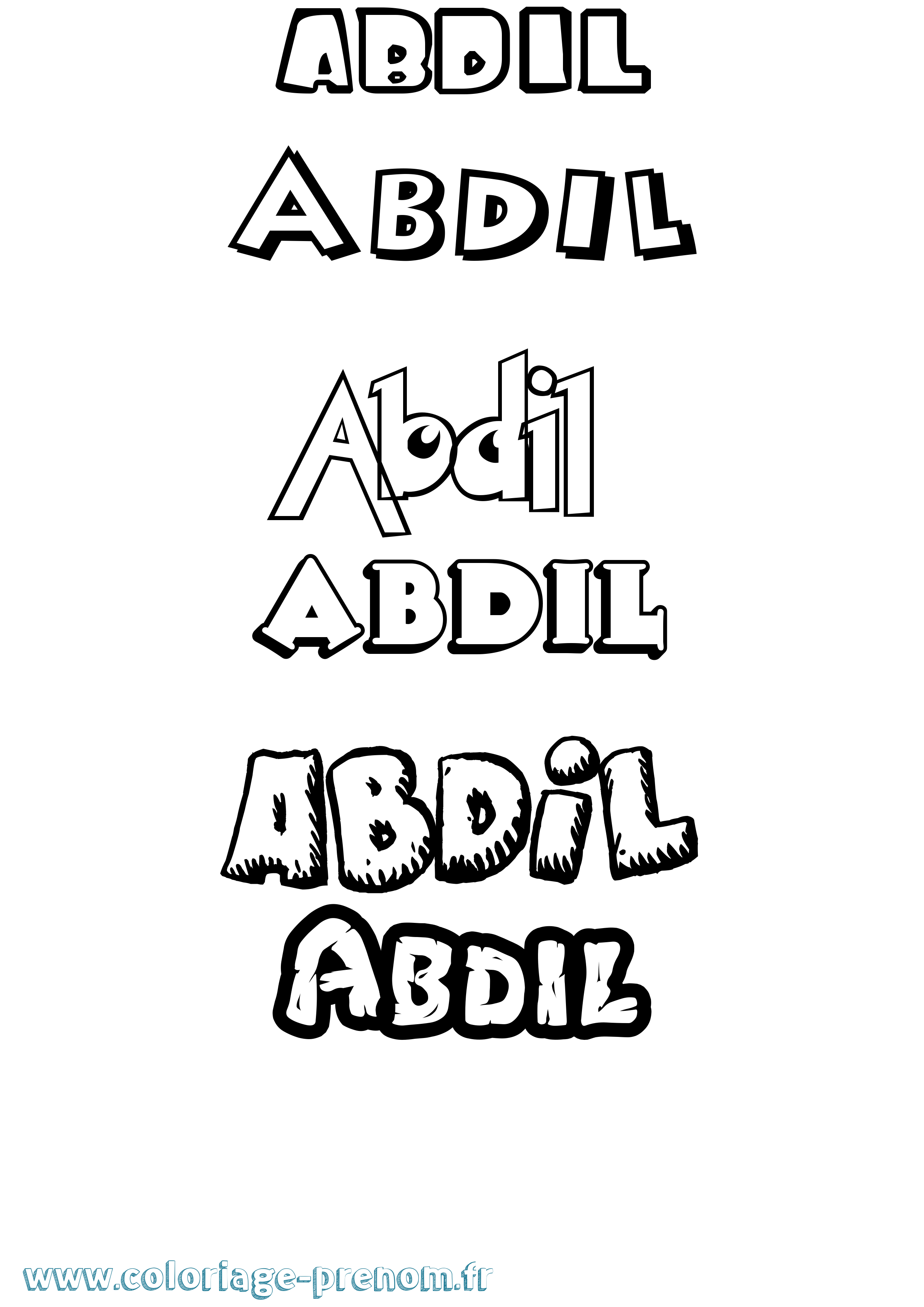 Coloriage prénom Abdil Dessin Animé