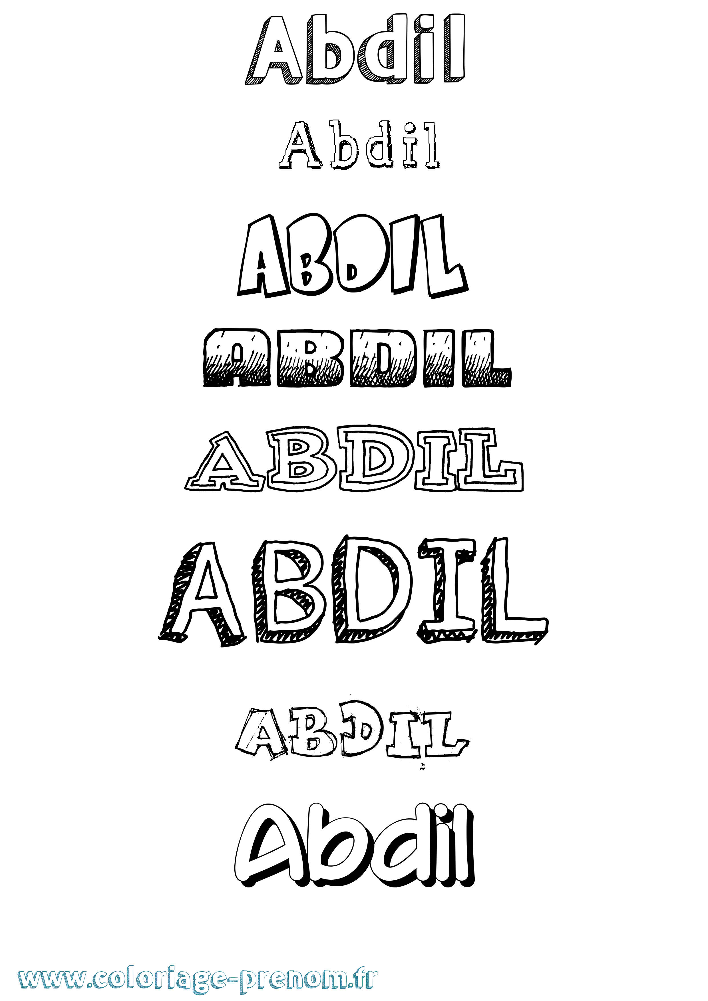 Coloriage prénom Abdil Dessiné