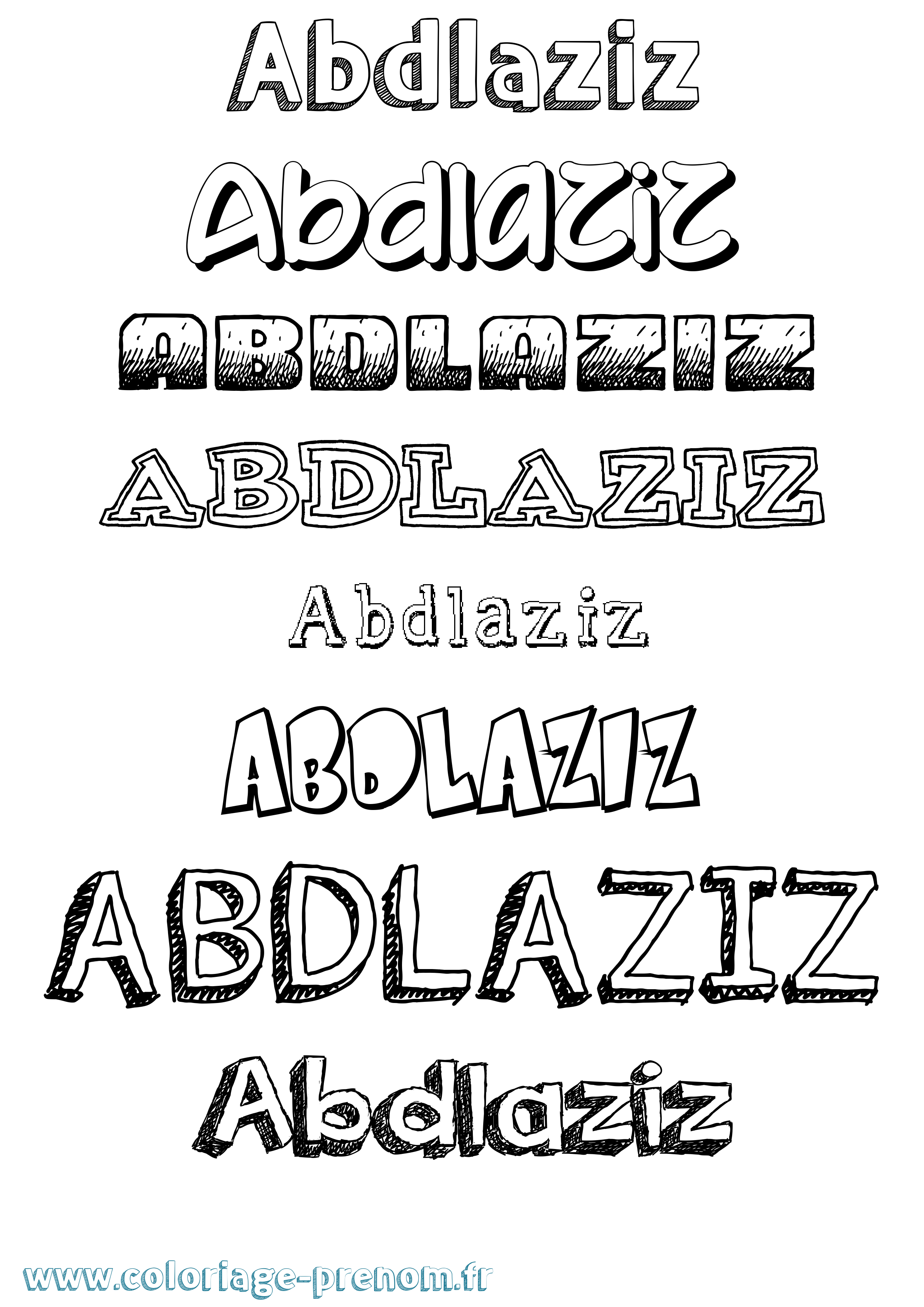 Coloriage prénom Abdlaziz Dessiné